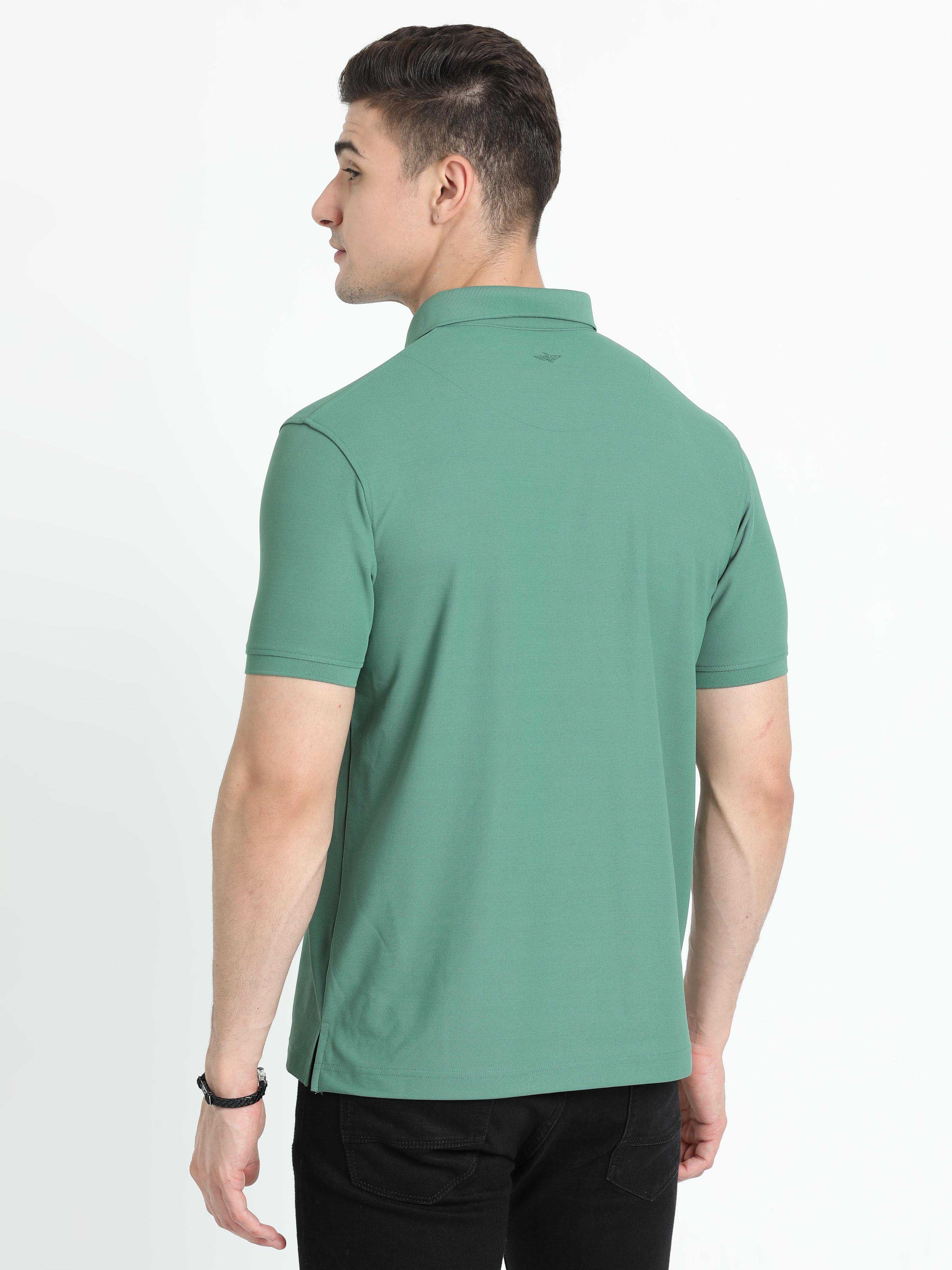 Men Apple Green Premium Golf Polo T-Shirt | Quick Dry | Stretchable | UV Protected | Wrinkle & Odour-Free - Image 4