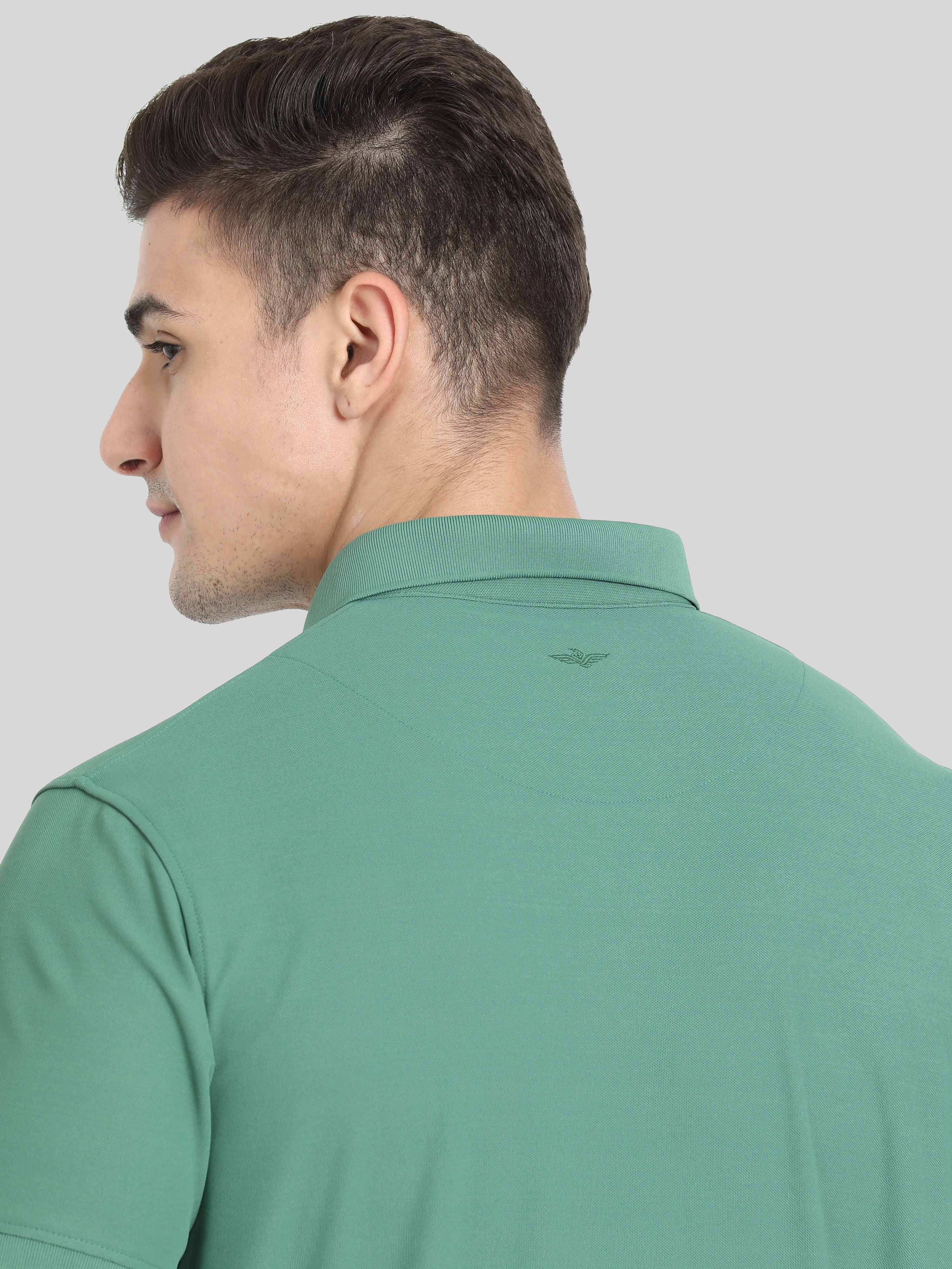 Men Apple Green Premium Polo T-Shirt | Quick Dry | Stretchable | UV Protected | Wrinkle & Odour-Free - Image 6
