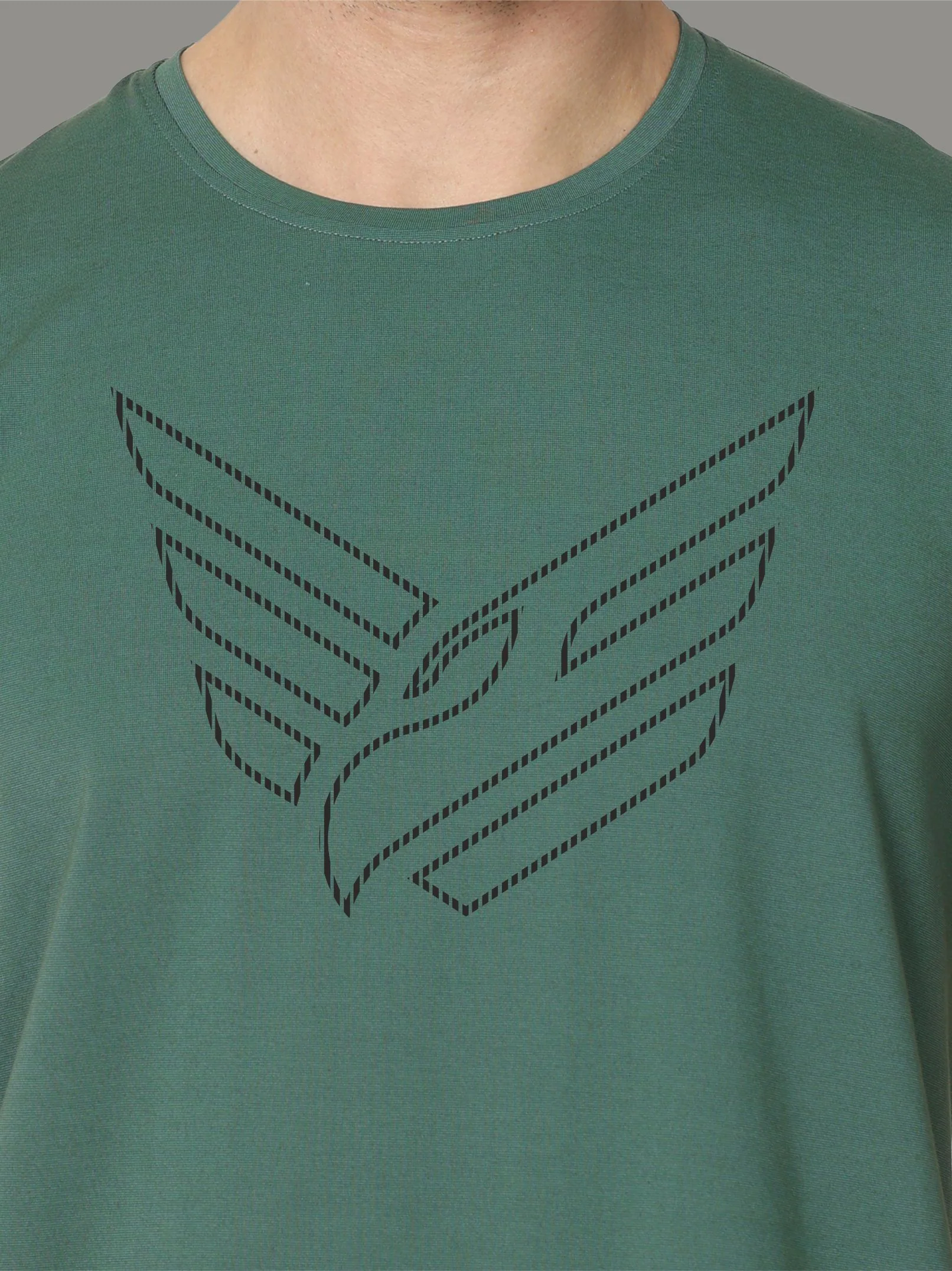 Aqua Green Men's Crew Neck T-Shirts - Image 6