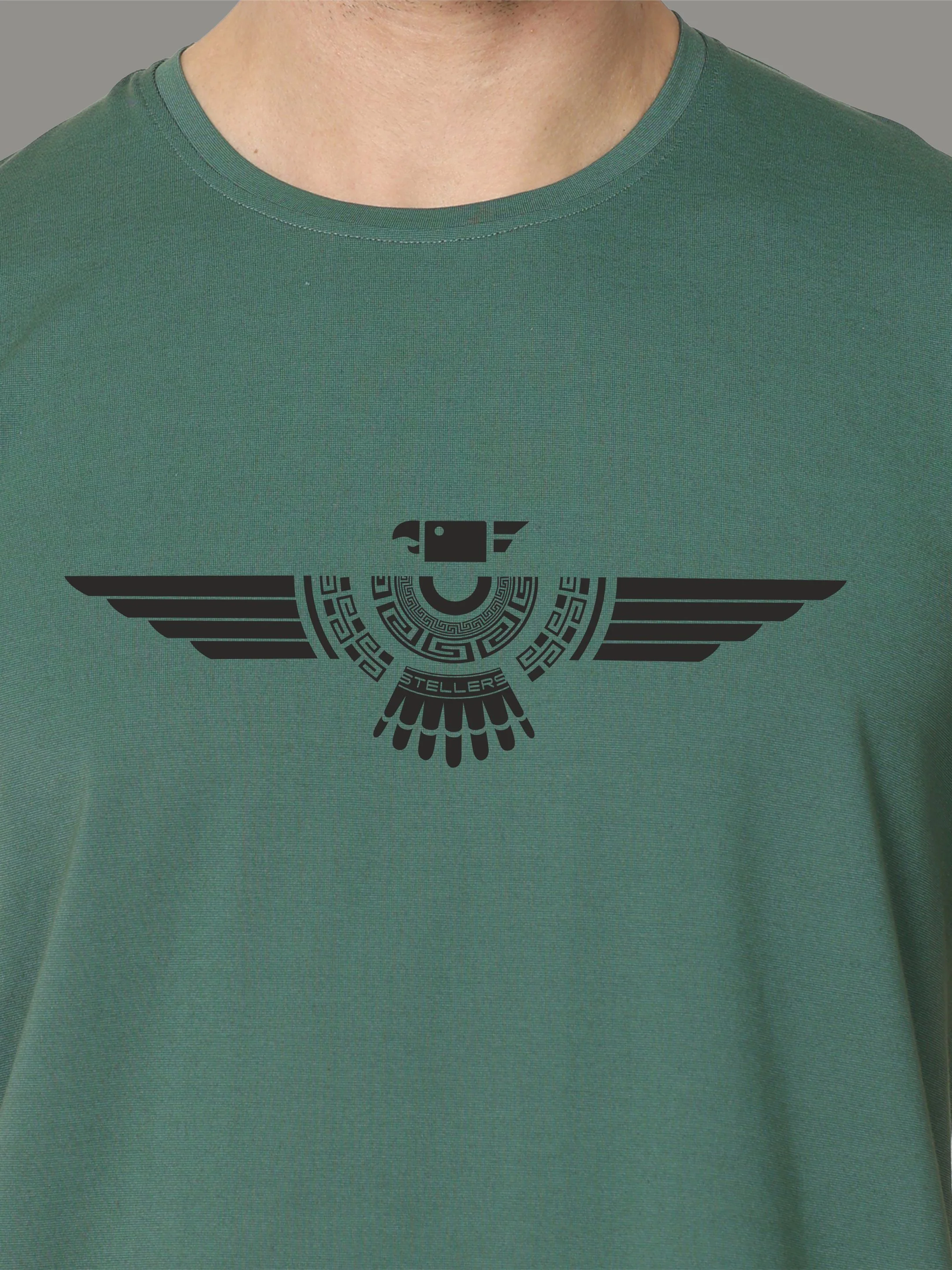 Aqua Green Men's Crew Neck T-Shirts - Image 5