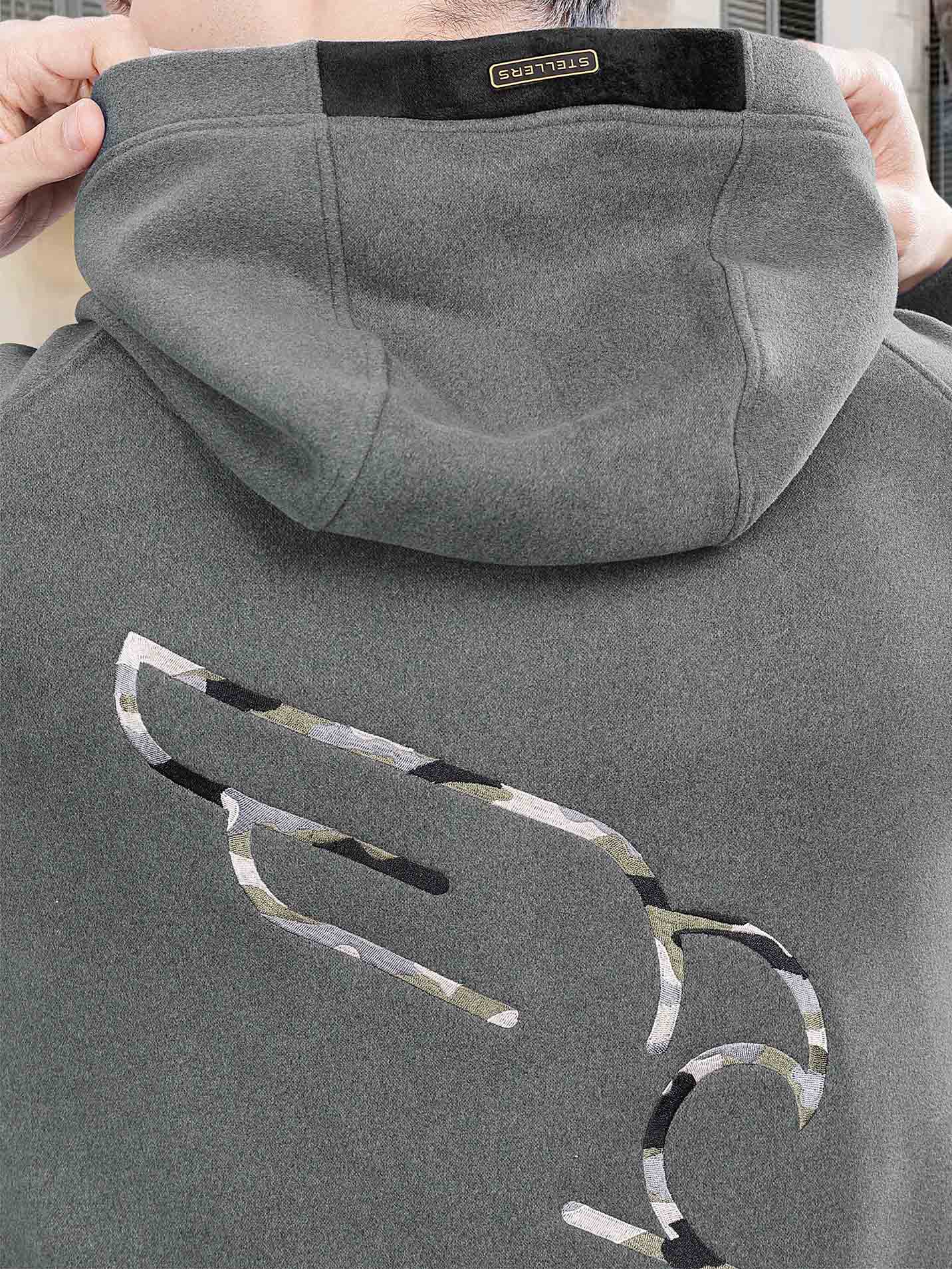Ash Grey Men's Zipper Hoodie - Image 6