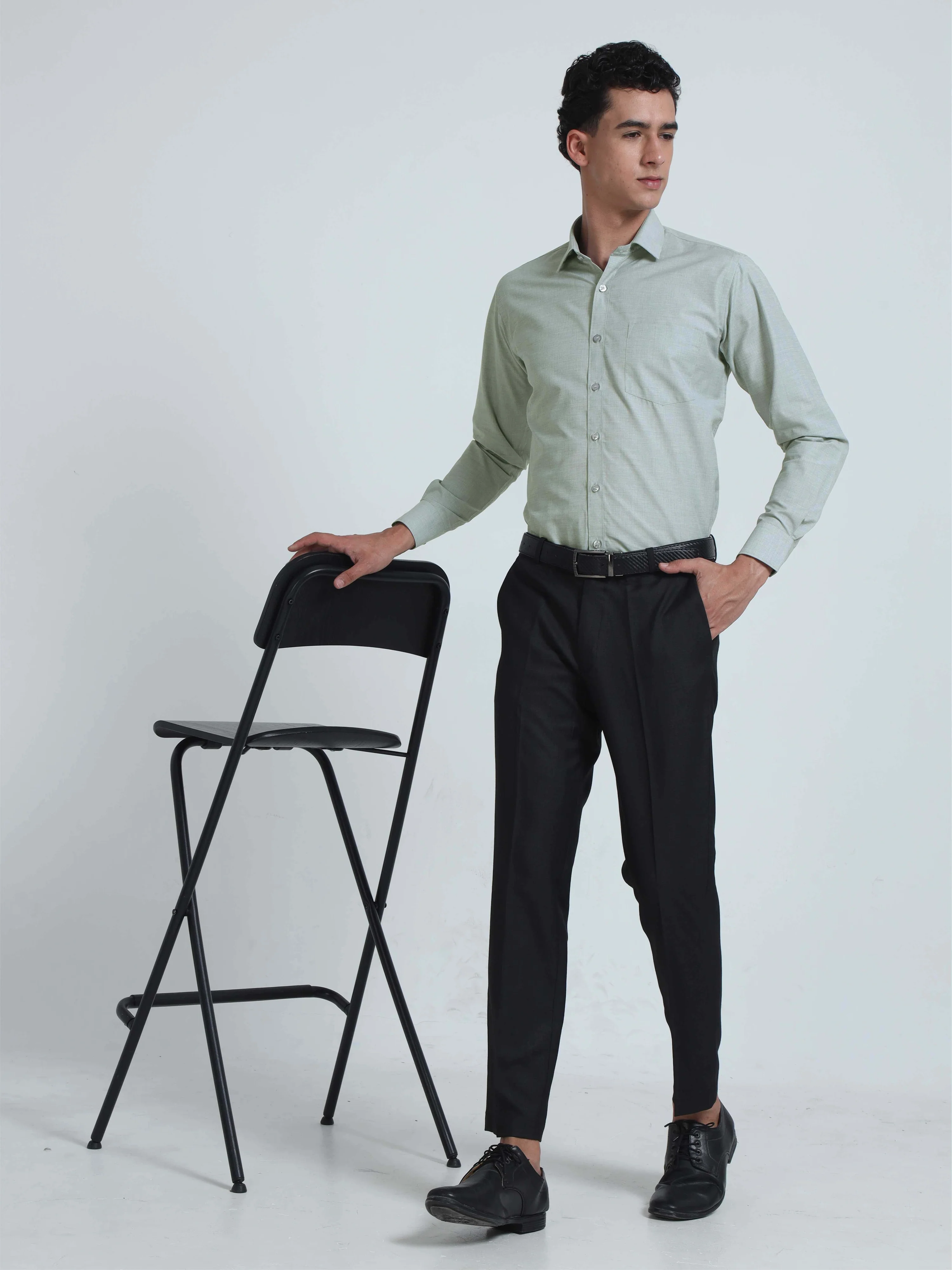 Ash Grey Men's Premium Filla Fill Office Formals -Plus Size - Image 6
