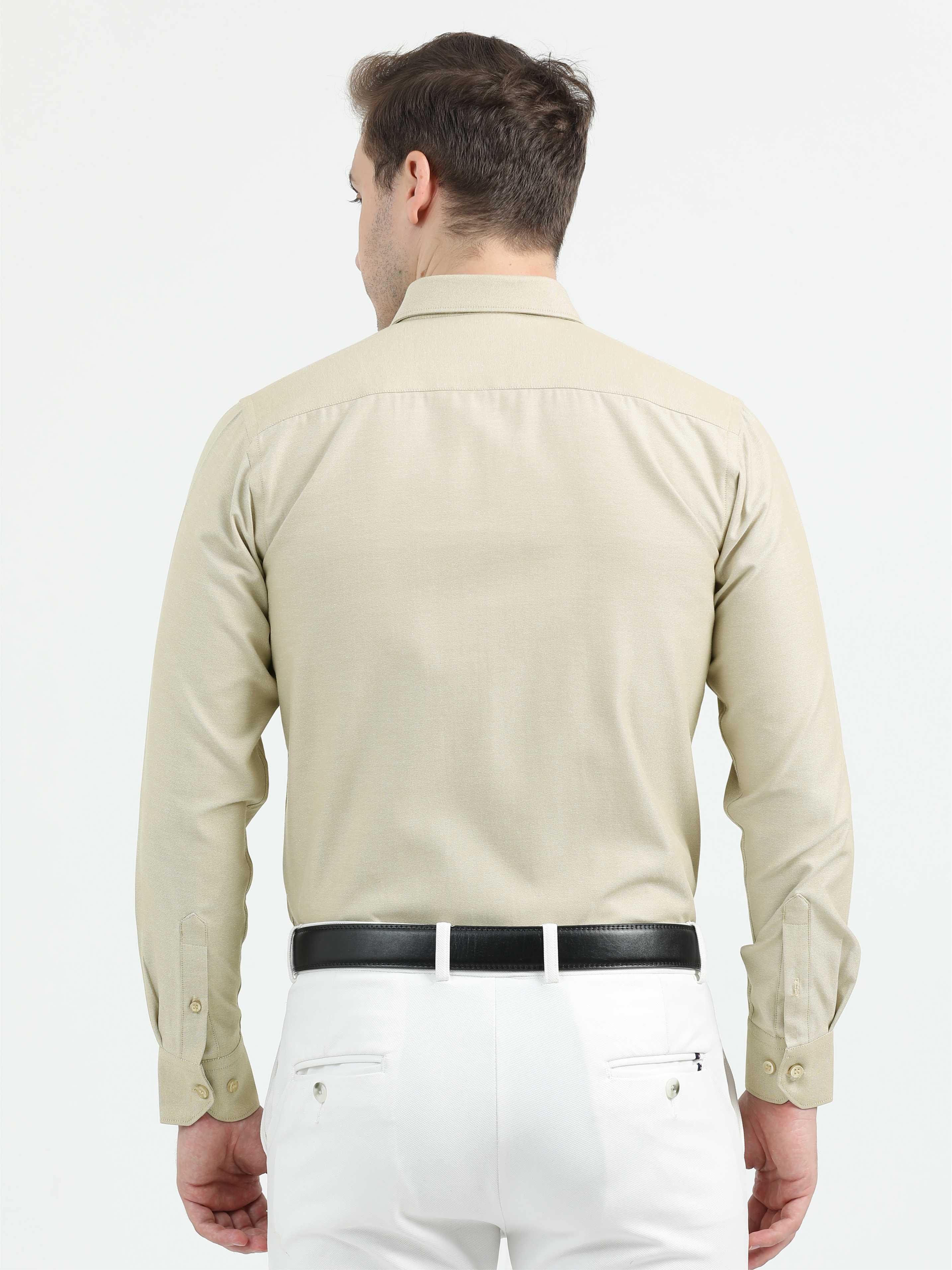 Beige Men's Premium Oxford Office Formals - Image 3