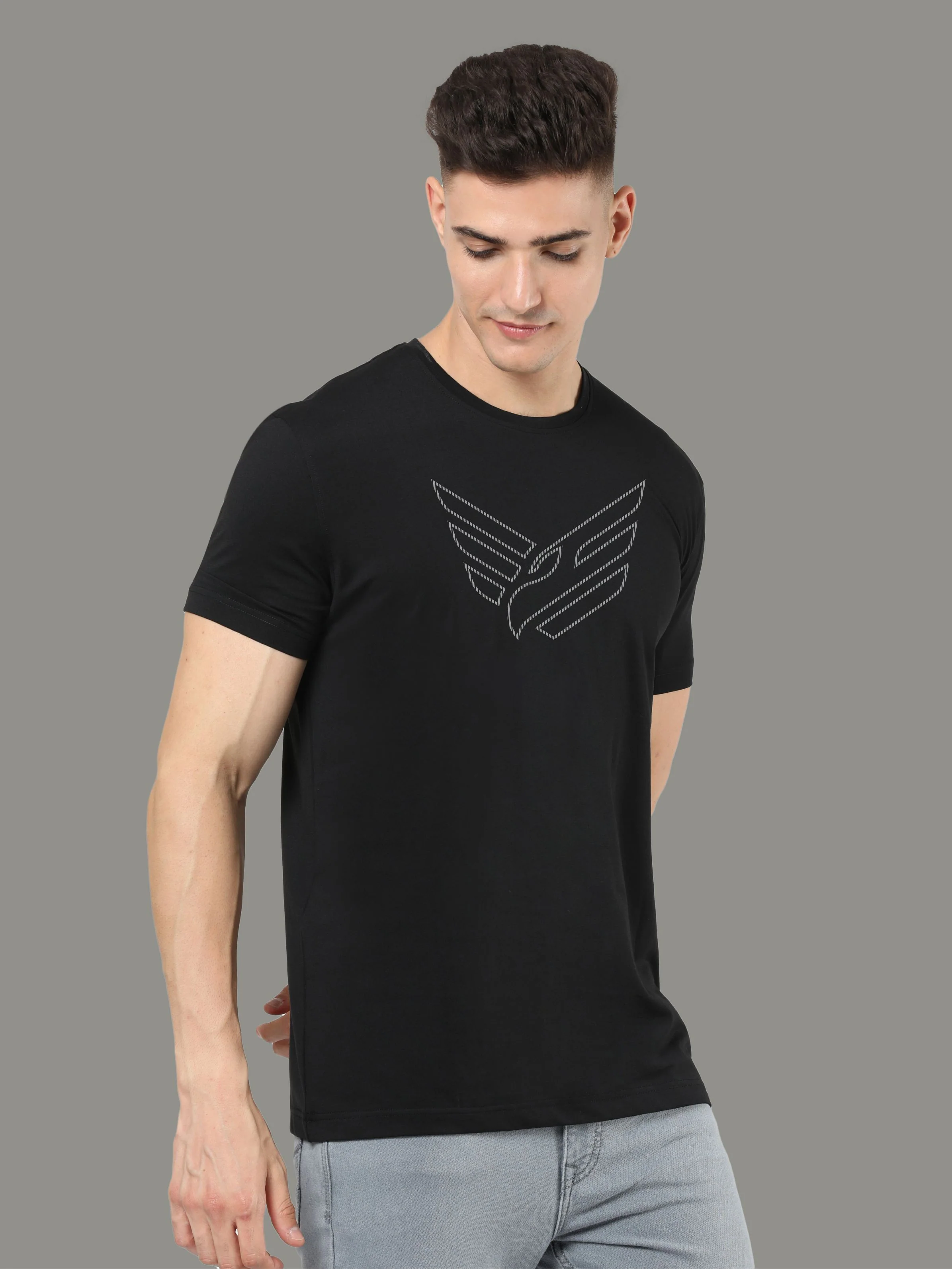 Black Men's Crew Neck T-Shirts - Image 3