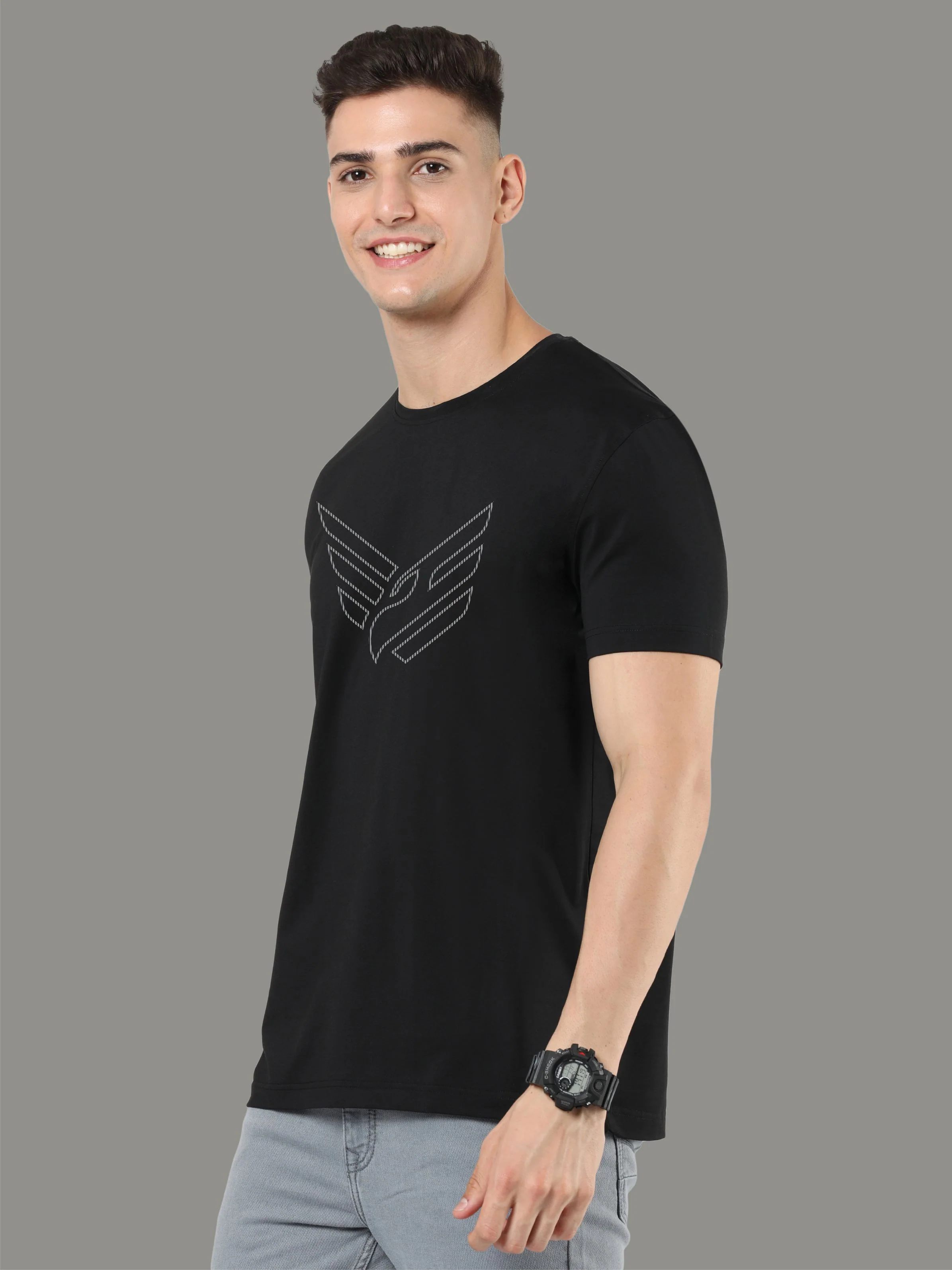 Black Men's Crew Neck T-Shirts - Image 4