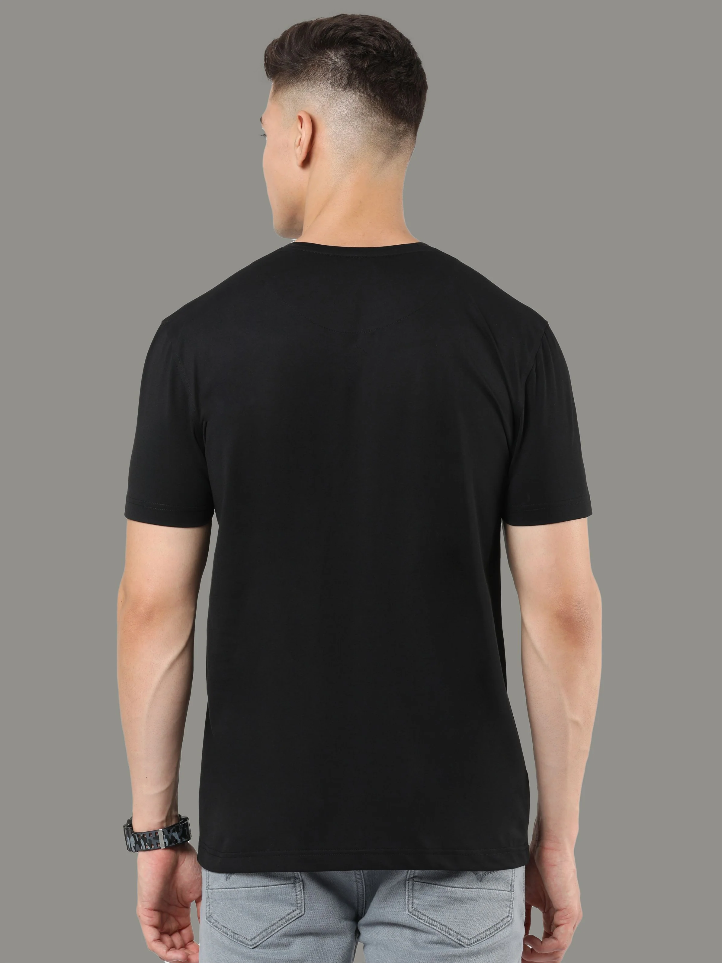 Black Men's Crew Neck T-Shirts - Image 6