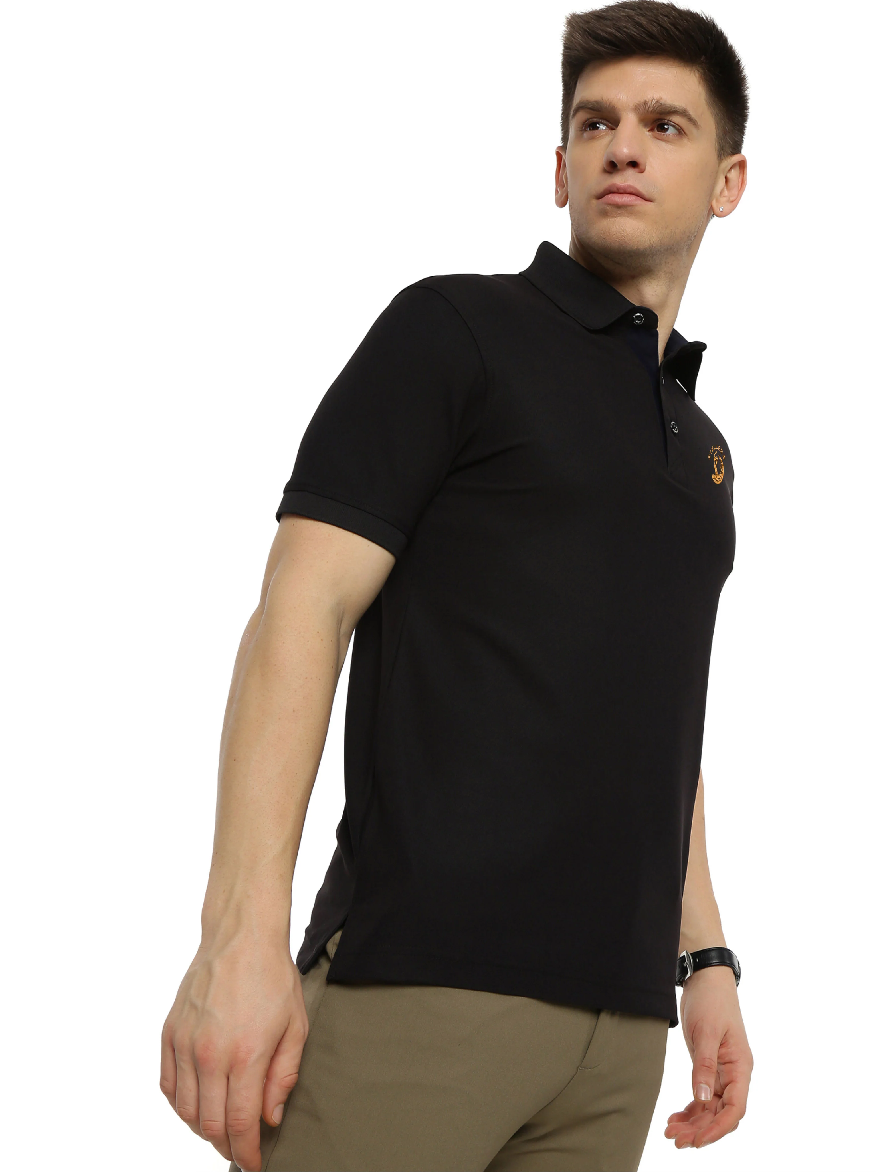 Black Golf Polo T-Shirt - Image 3
