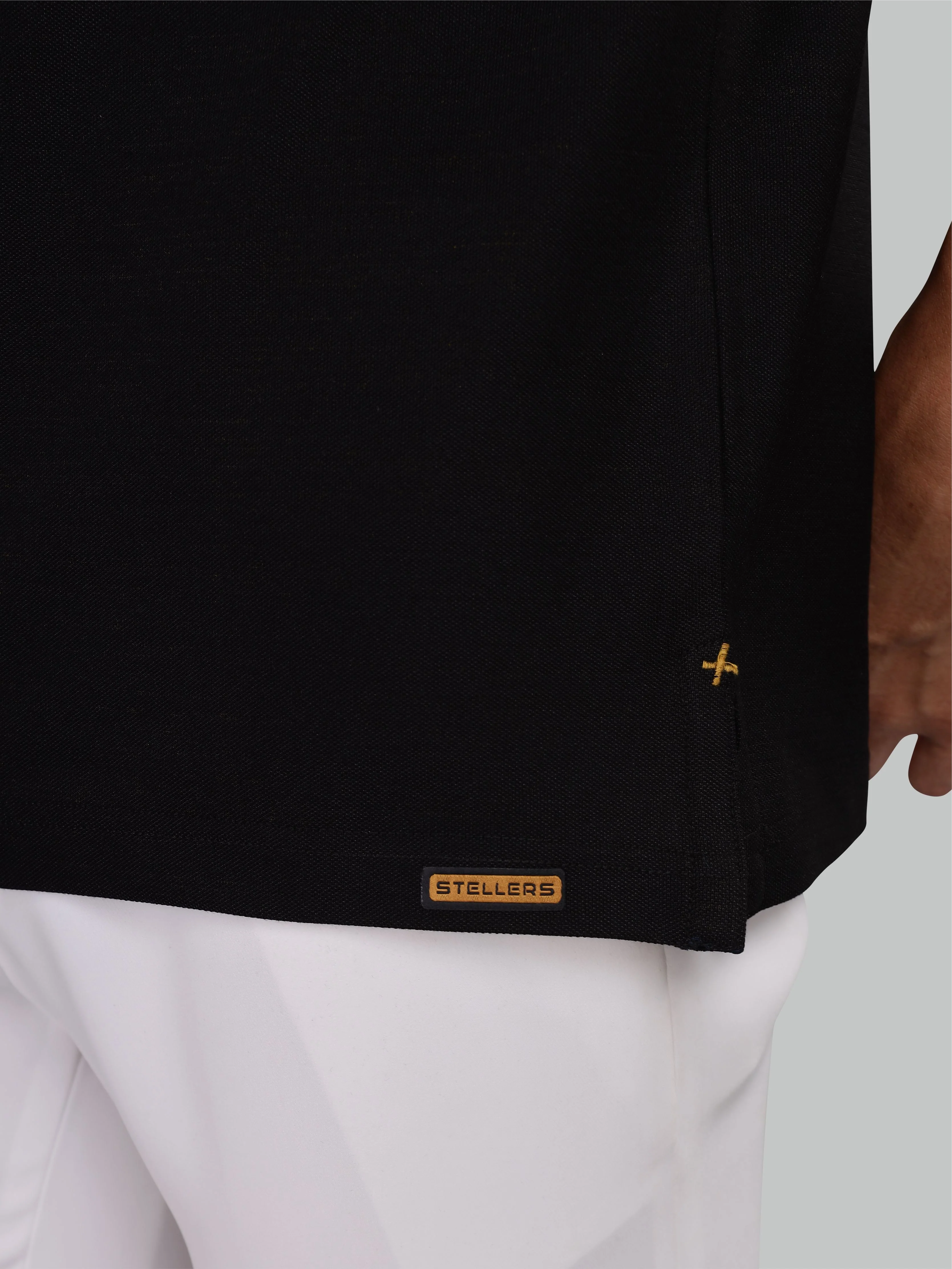 Men's Black Premium Pique Crush Polo T-Shirt - Image 9