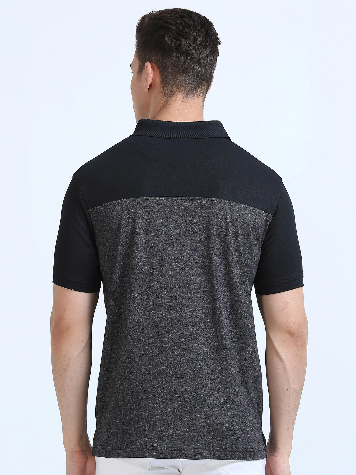 Black Men's T-Cross Polo T-Shirt | Quick Dry | Stretchable | UV Protected | Wrinkle & Odour-Free - Image 4