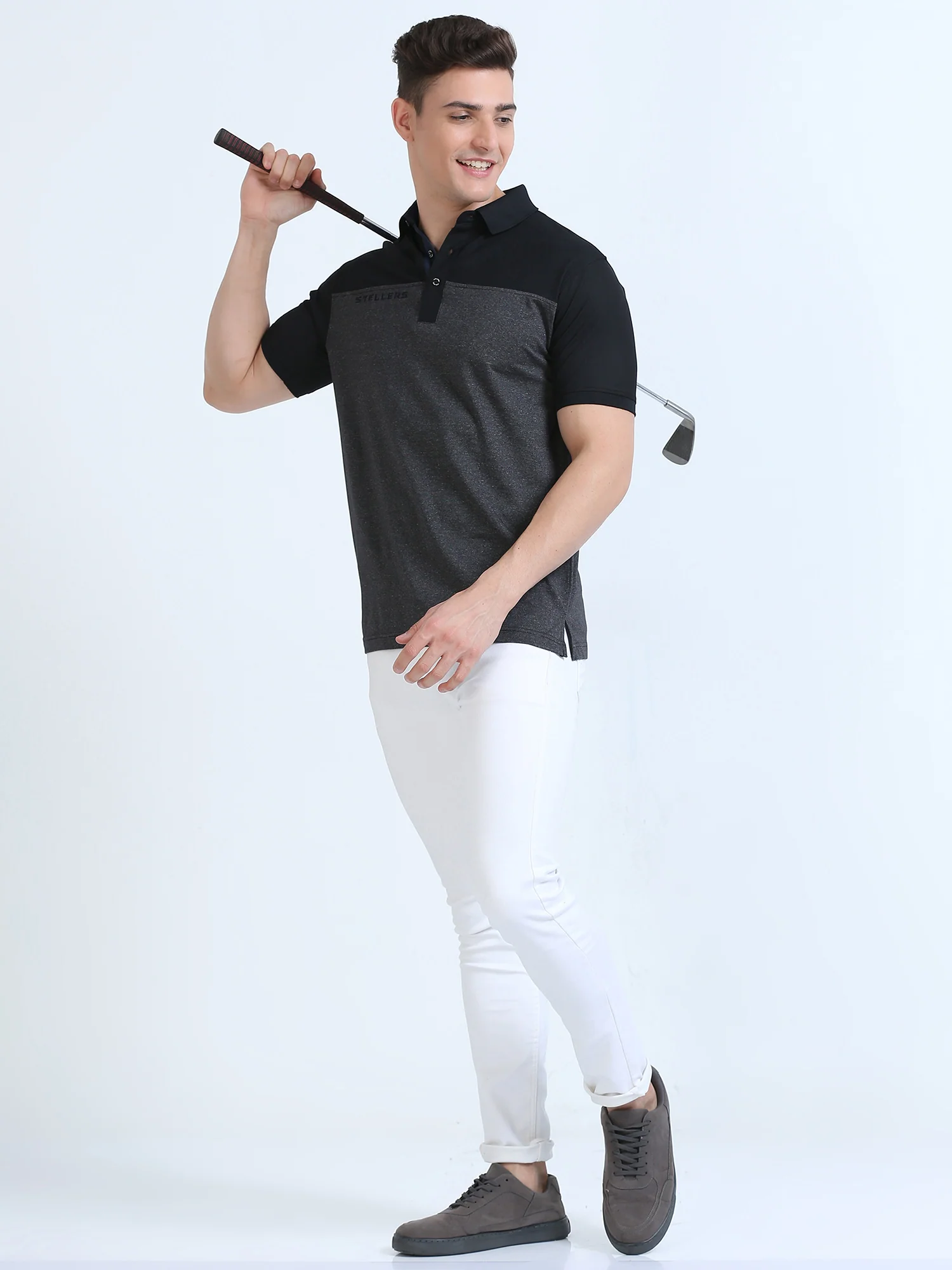 Black Men's T-Cross Polo T-Shirt | Quick Dry | Stretchable | UV Protected | Wrinkle & Odour-Free - Image 6