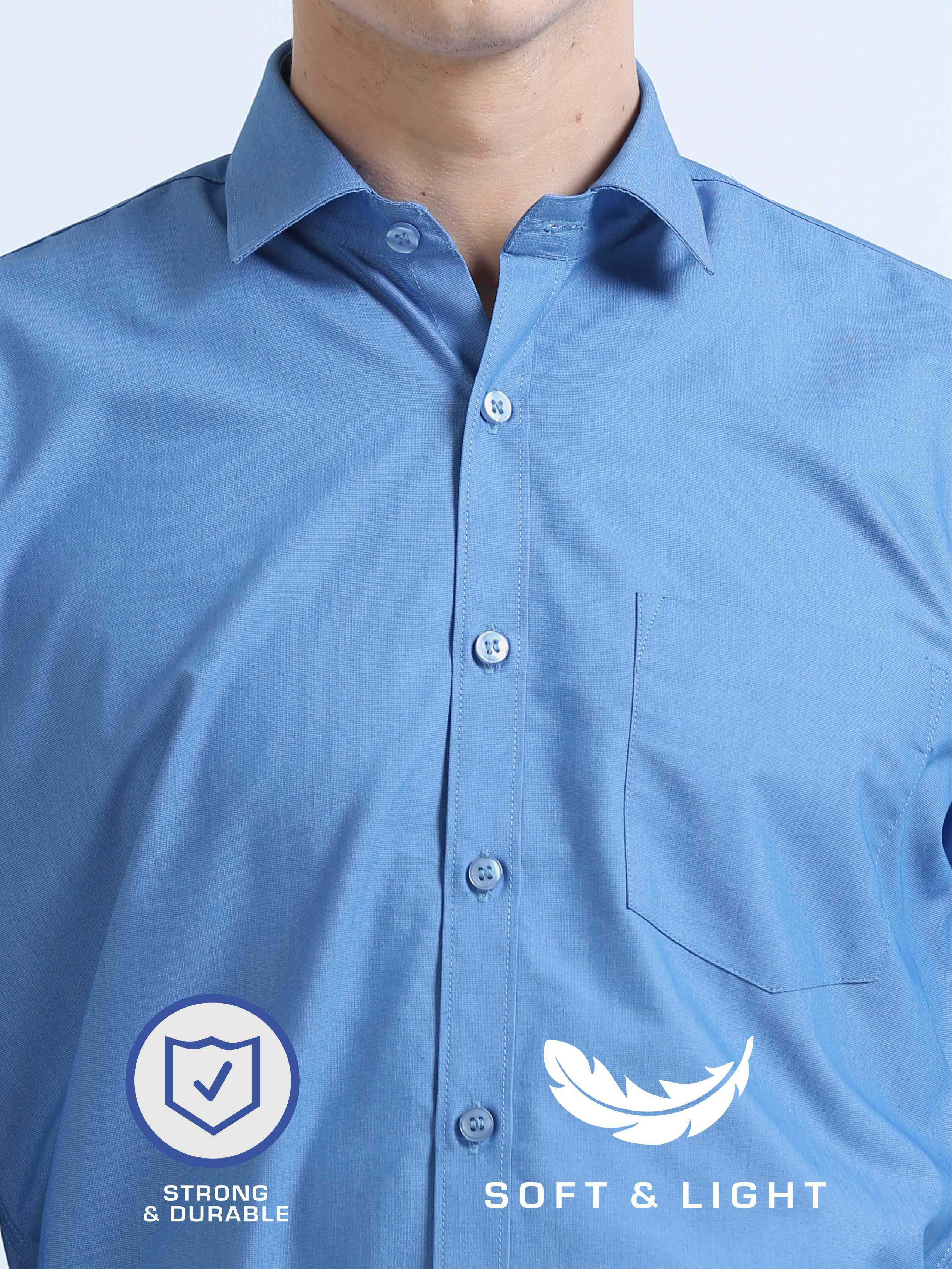 Blue Drap Men's Premium Filla Fill Office Formals-Plus Size - Image 3