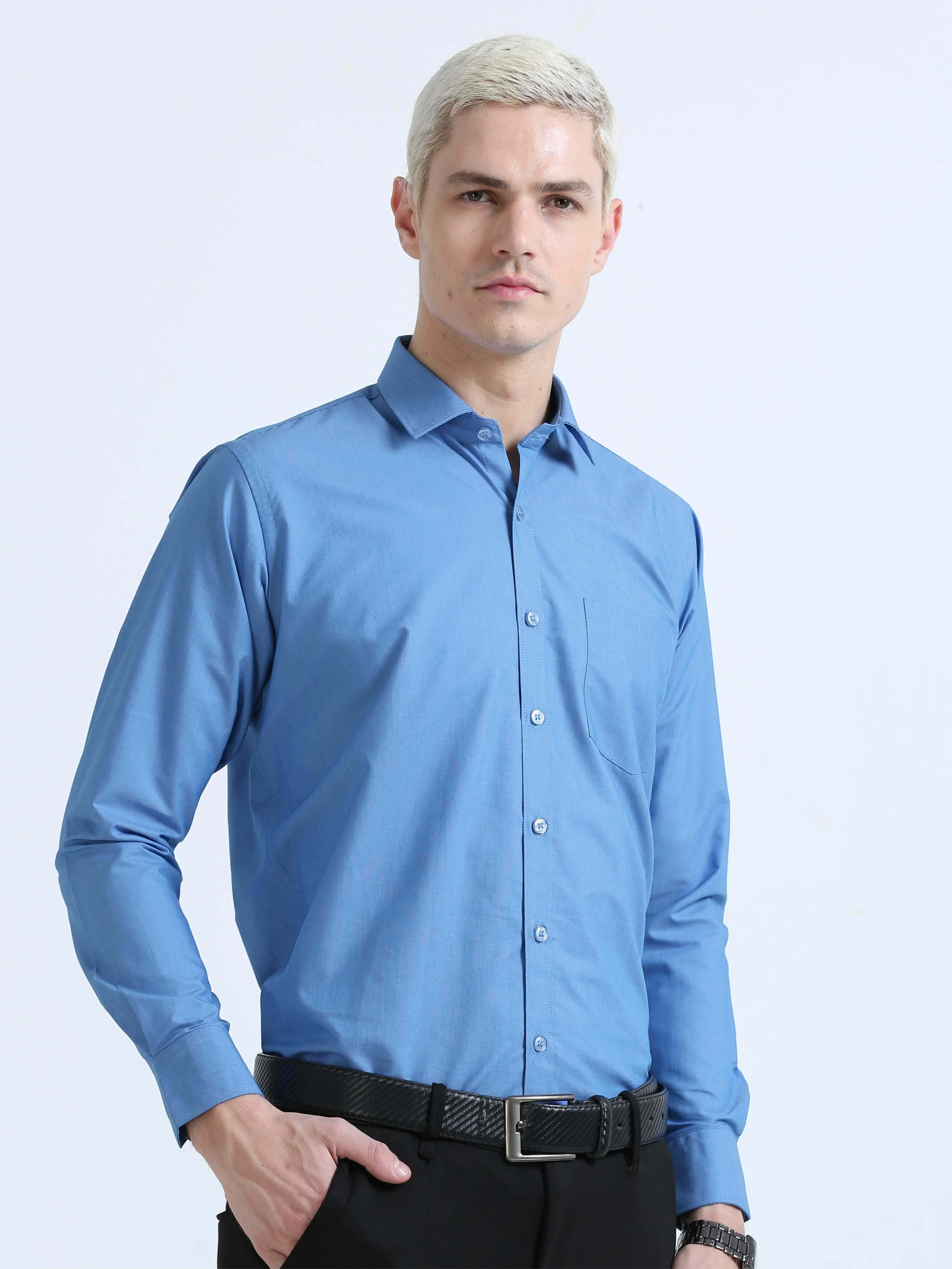 Blue Drap Men's Premium Filla Fill Office Formals-Plus Size - Image 5