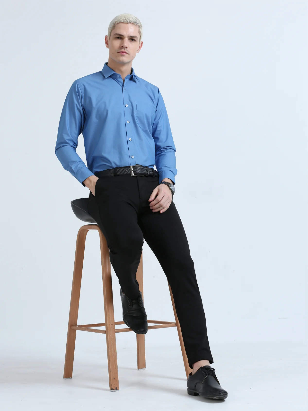 Blue Drap Men's Premium Filla Fill Office Formals-Plus Size - Image 6
