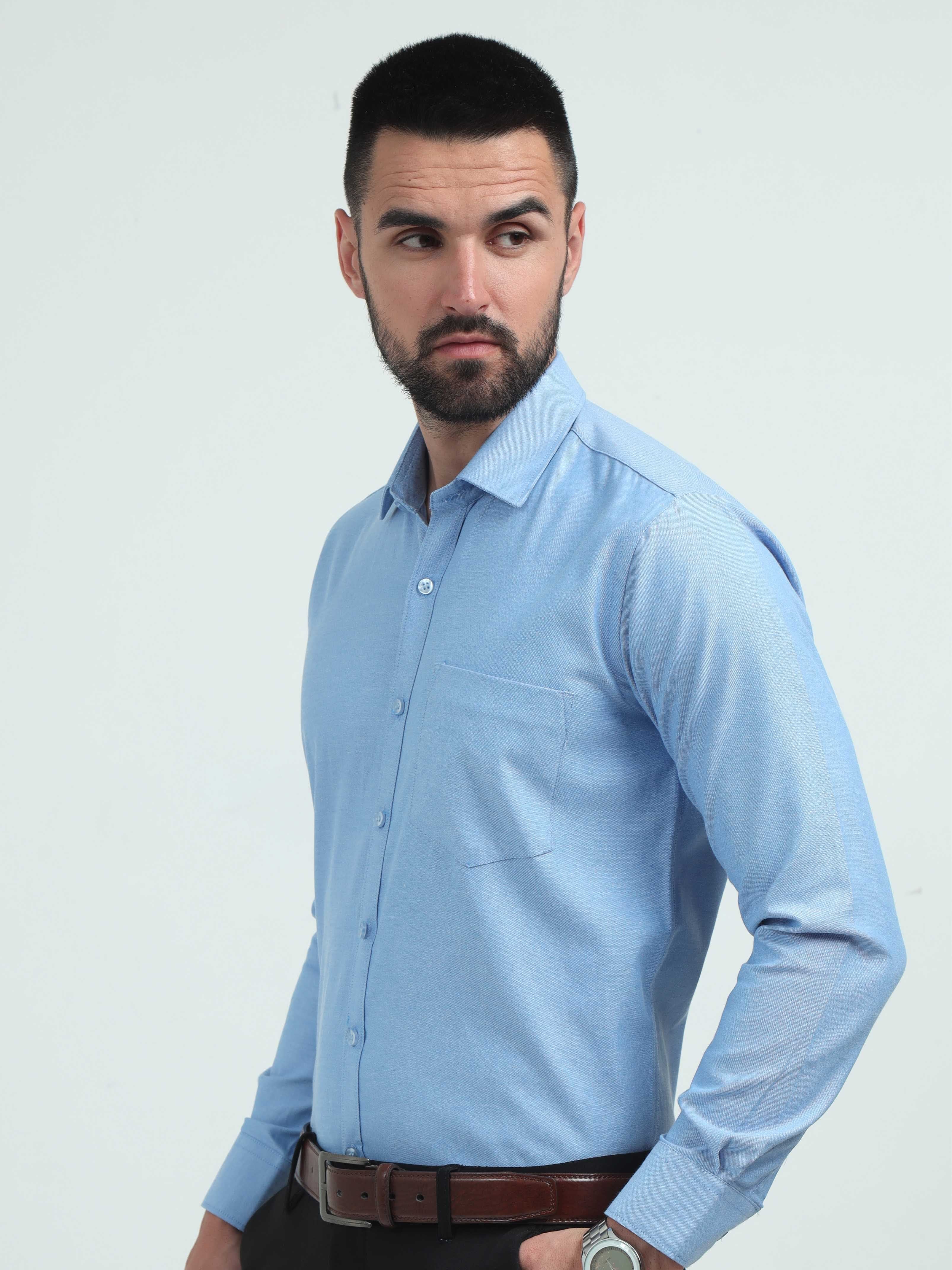 Bright Blue Men's Premium Oxford Office Formals - Image 3