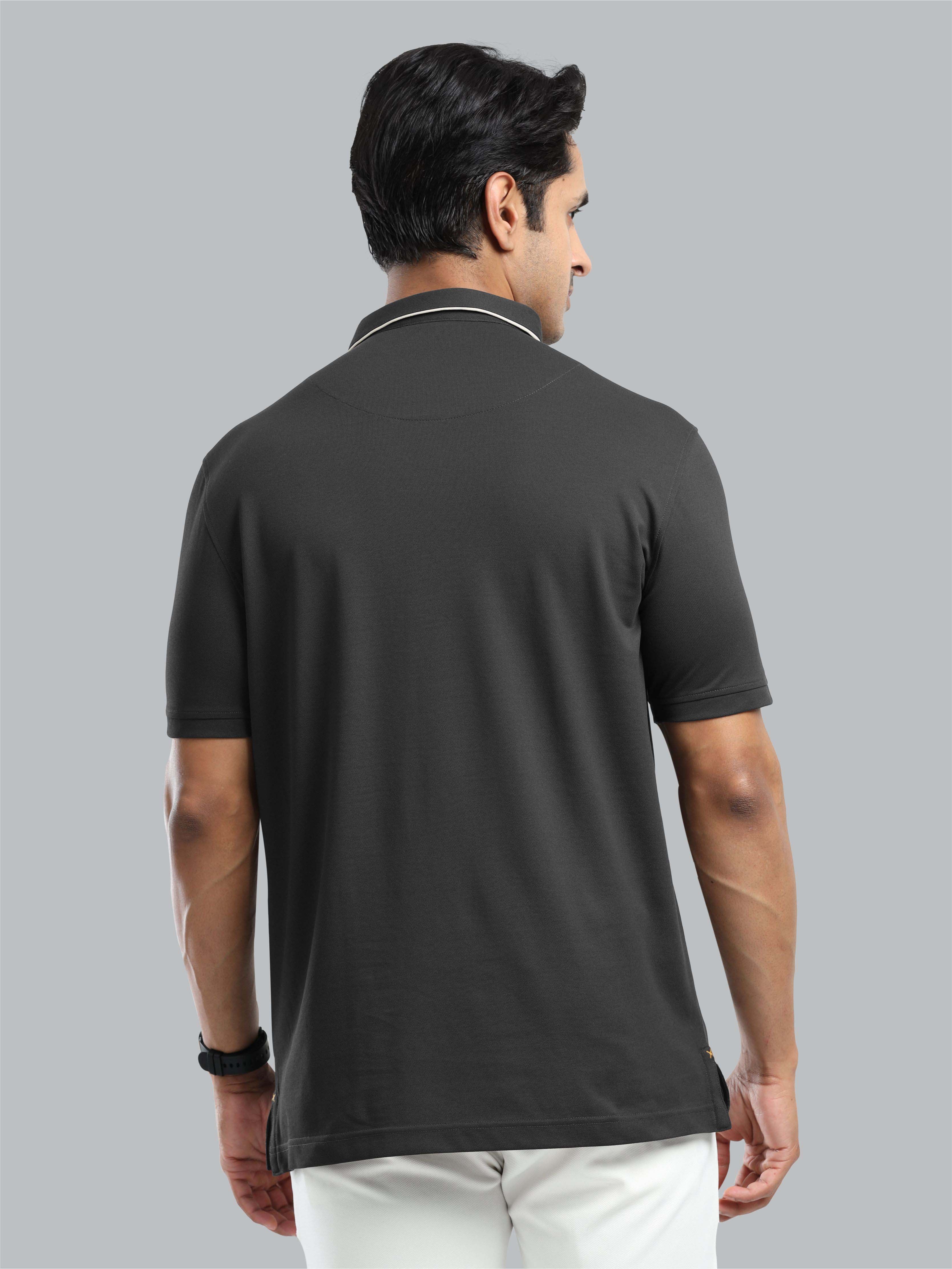 Dark Grey Men Premium SoftBerry PQ Polo T-Shirt - Image 4