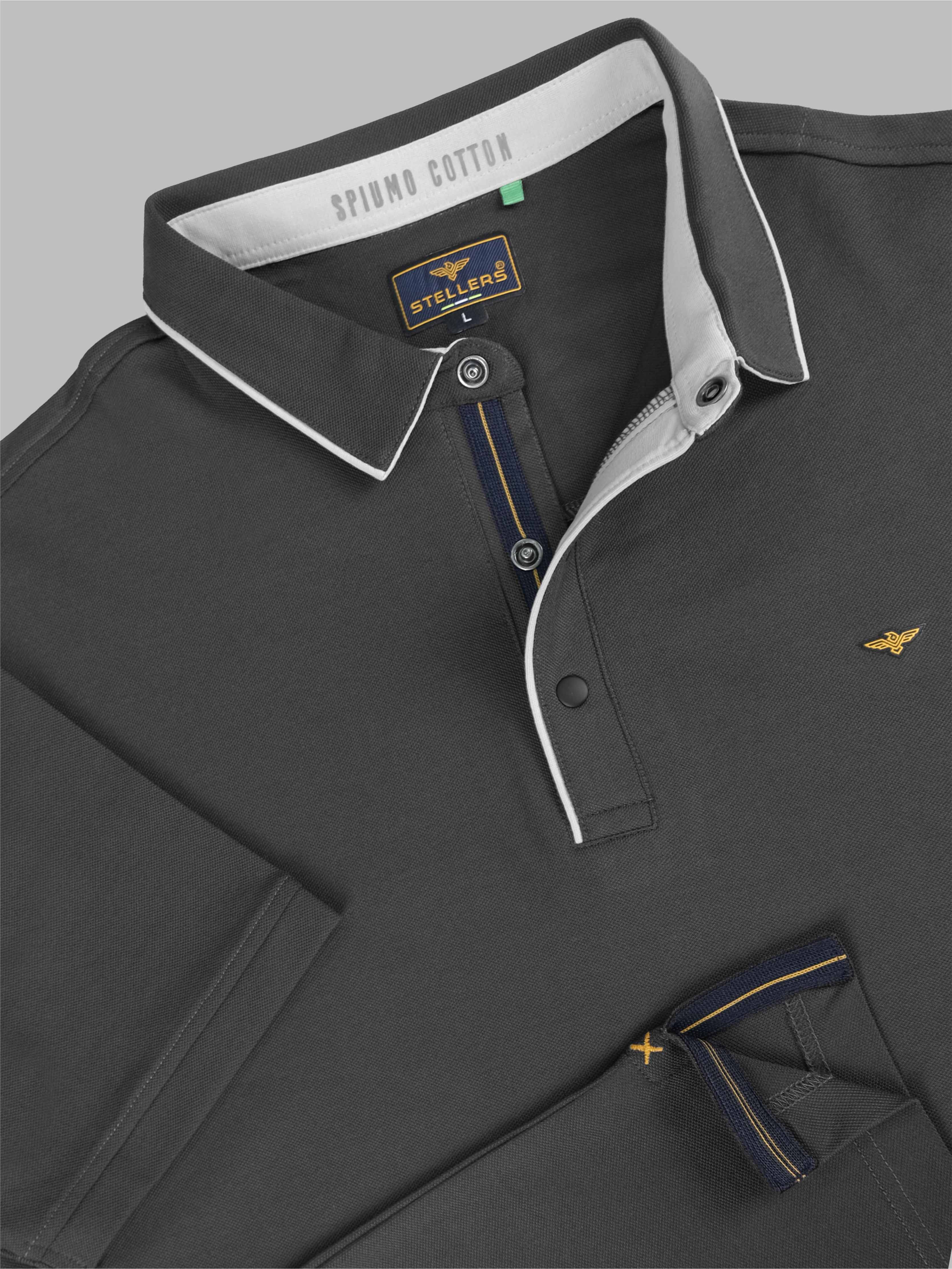Dark Grey Men Premium SoftBerry PQ Polo T-Shirt - Image 7