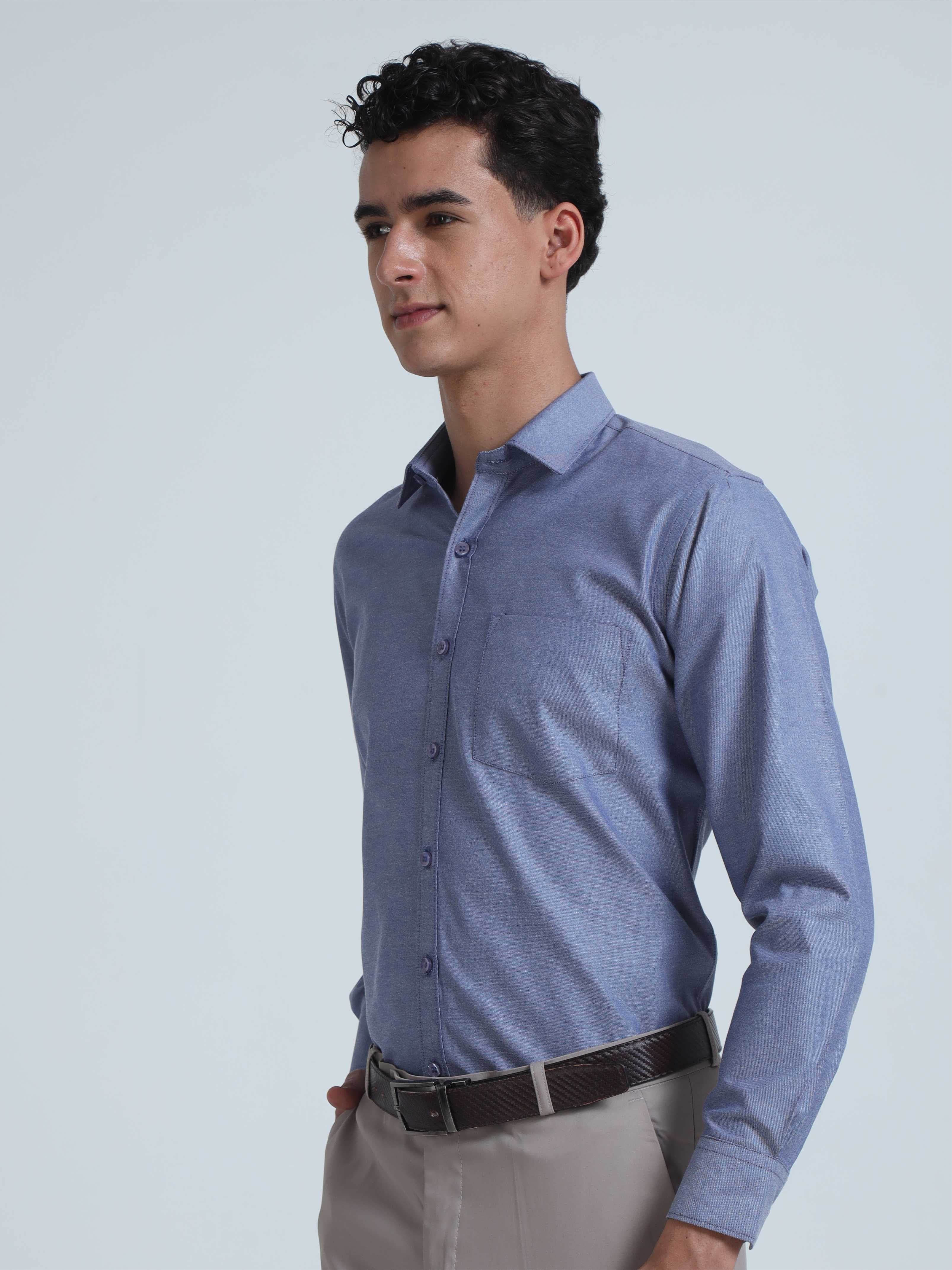 Deep Blue Men's Premium Oxford Office Formals - Image 3