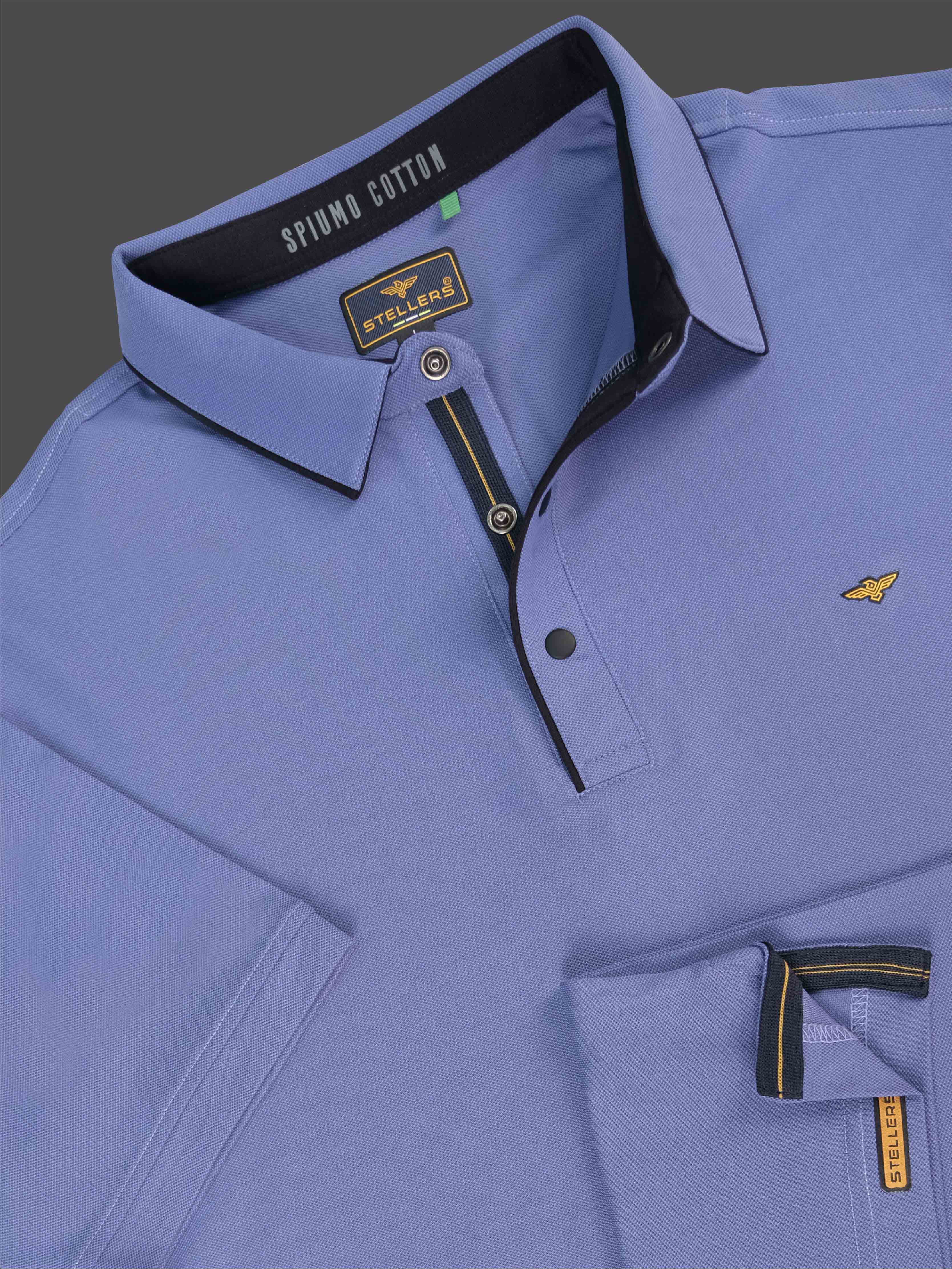 Denim Blue Men Premium SoftBerry PQ Polo T-Shirt - Image 7