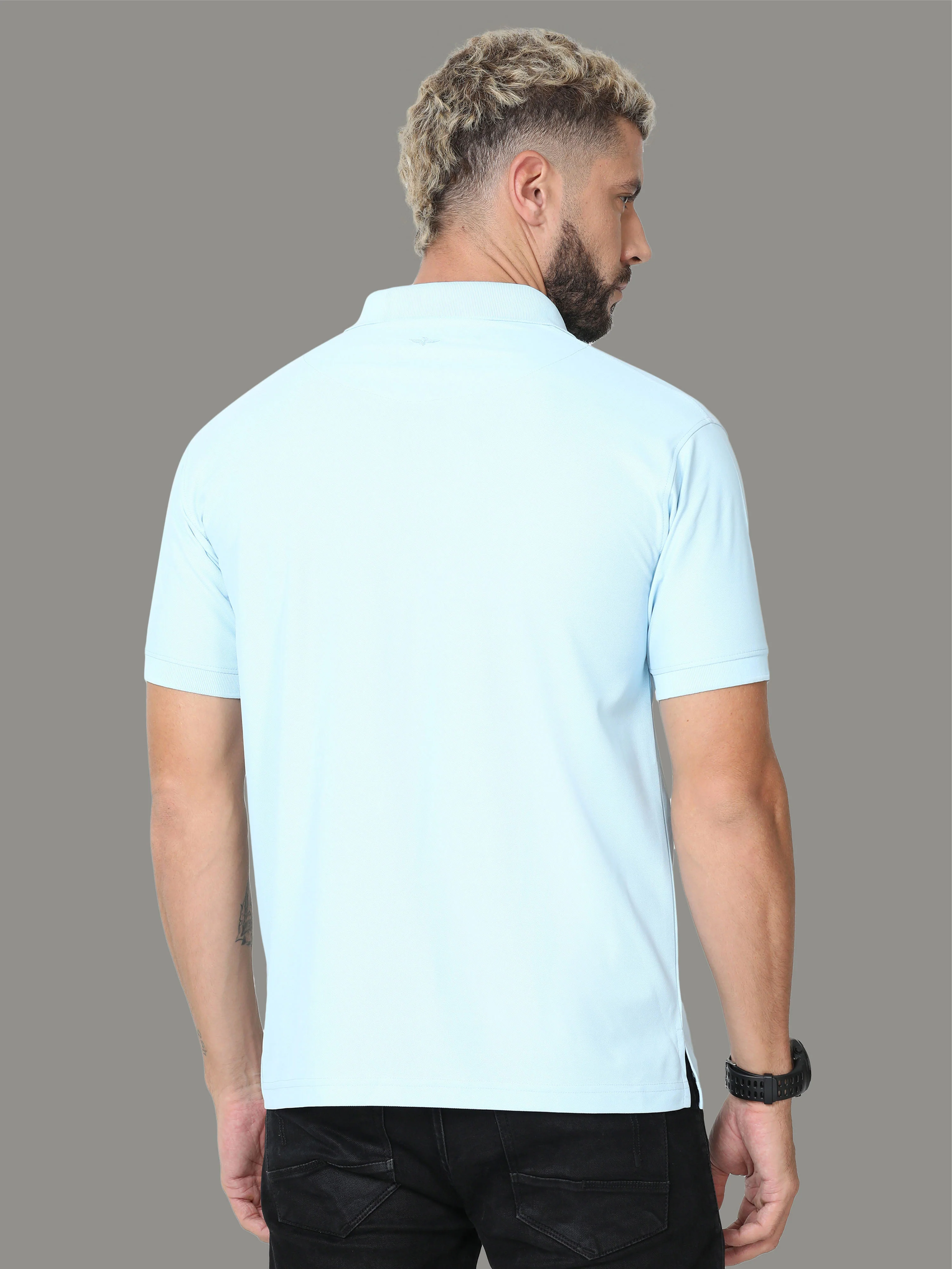Ice Blue Signature Golf Polo T-Shirt - Image 4