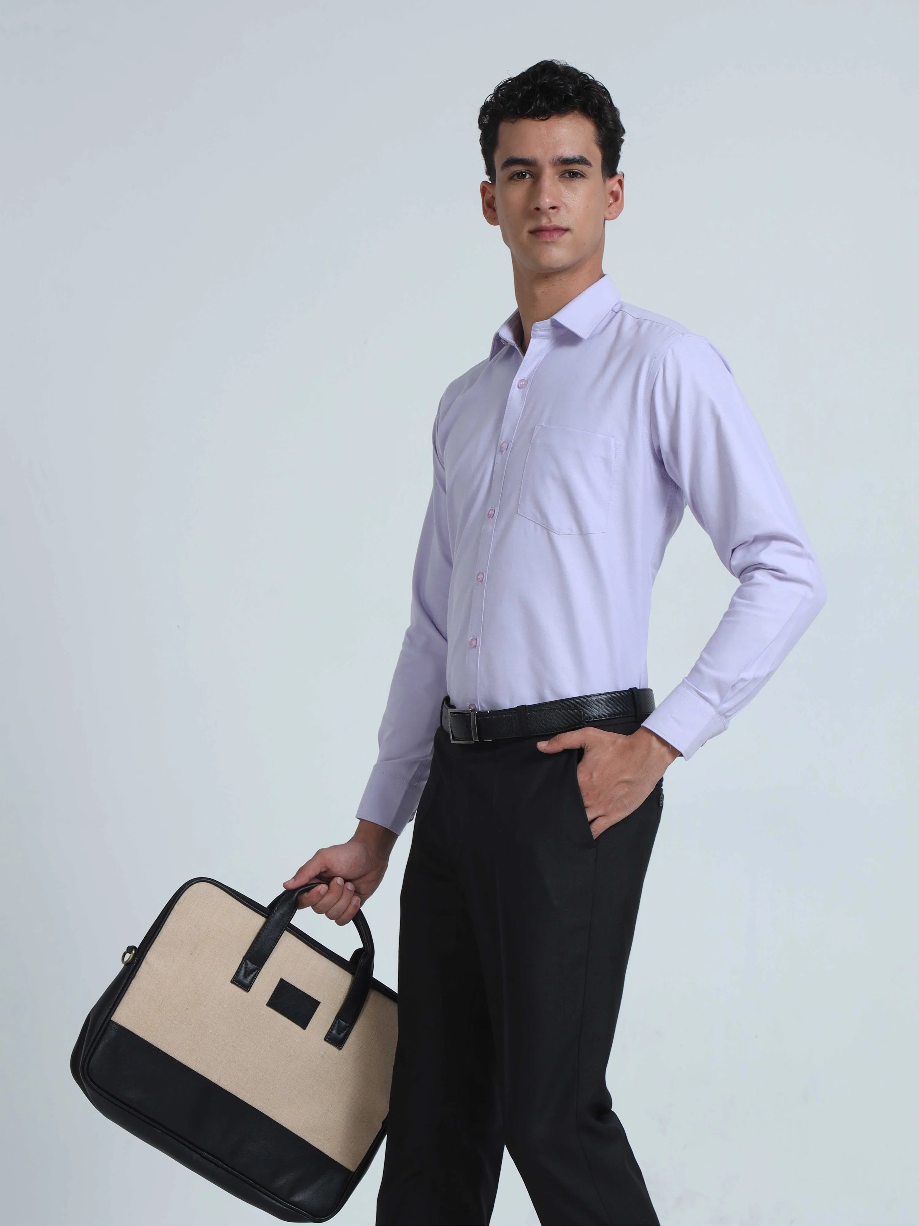 Light Purple Men's Premium Oxford Office Formals - Image 6
