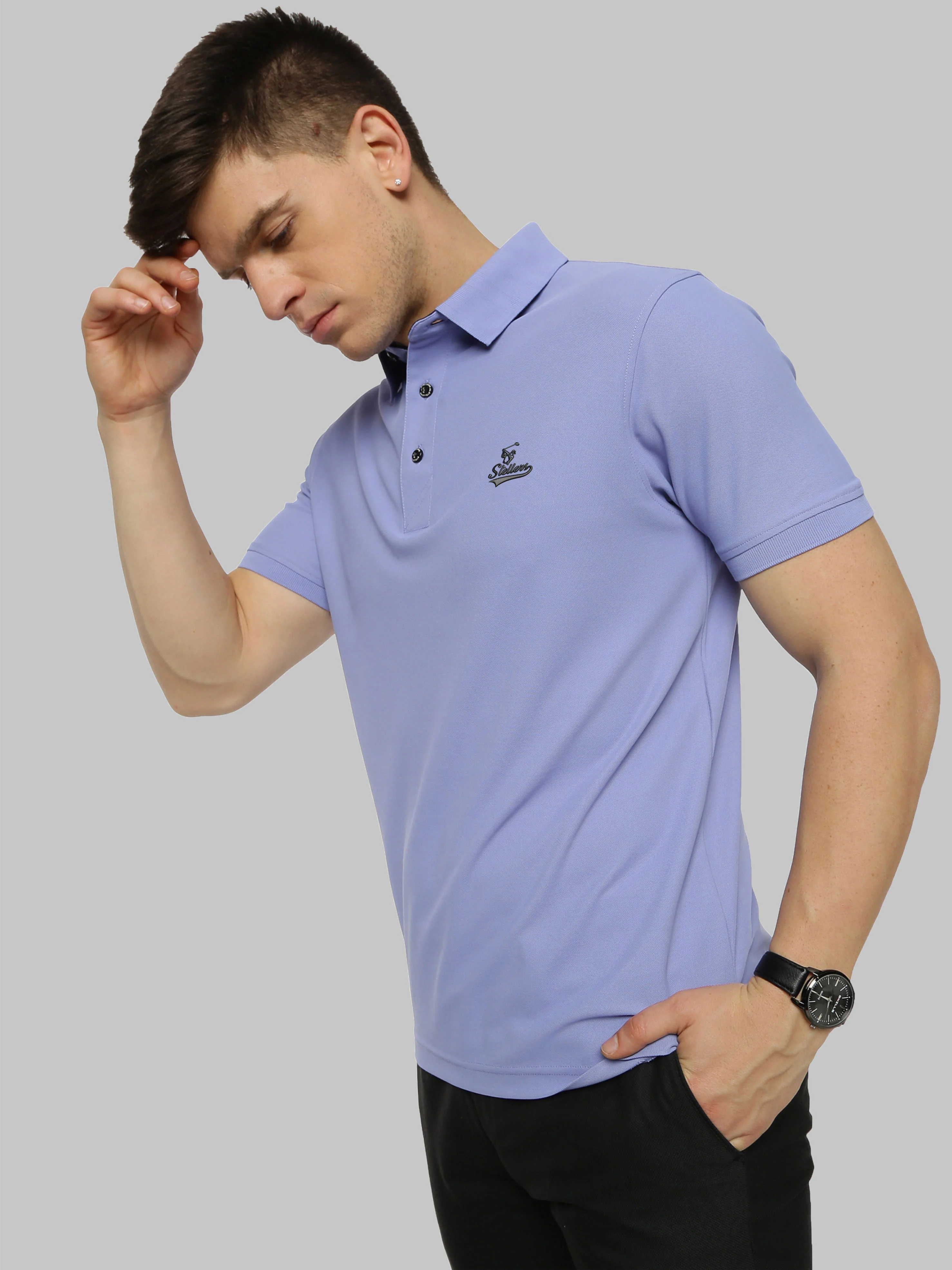 Light Purple Signature Golf Polo T-Shirt - Image 3
