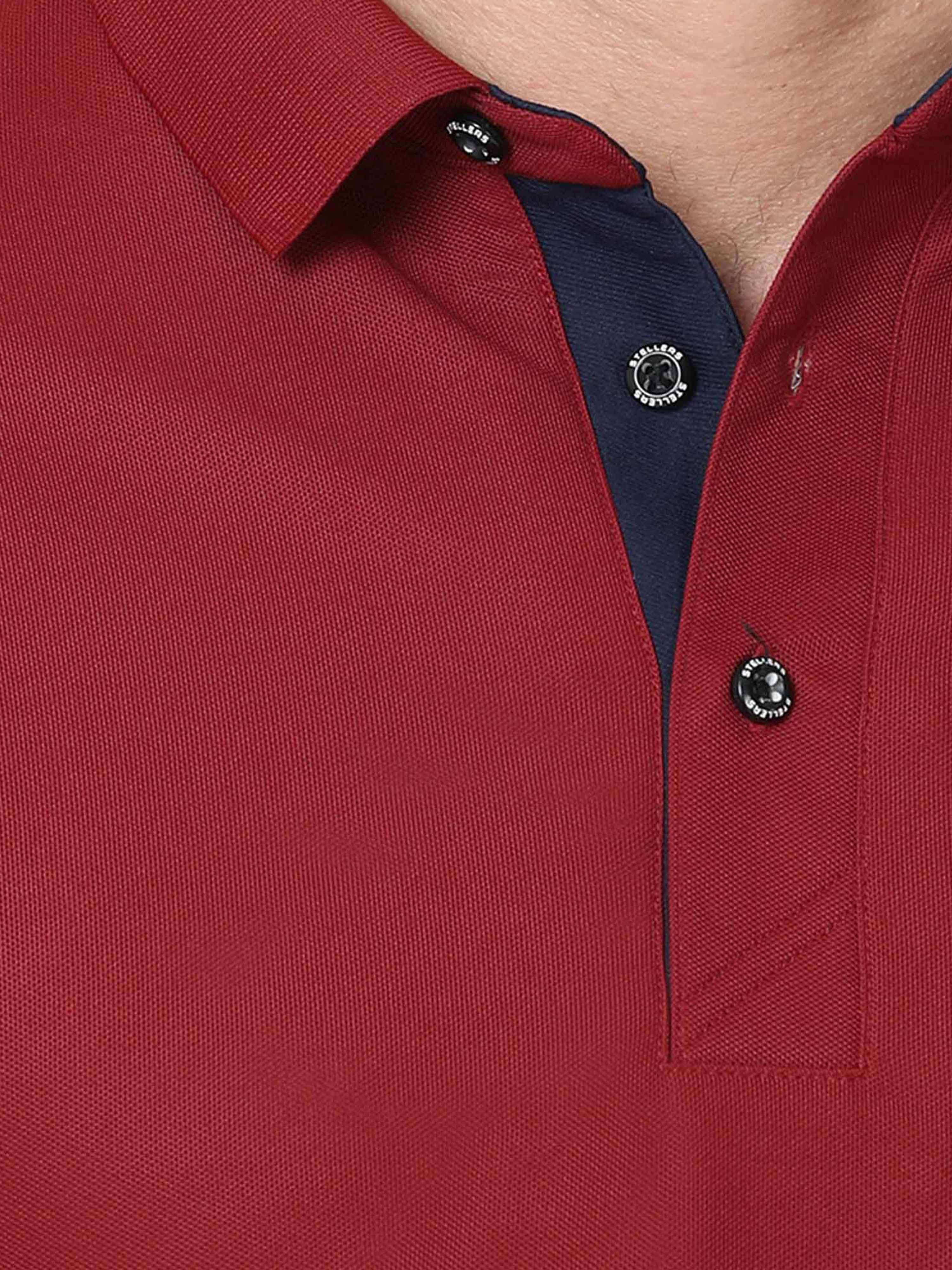 Maroon Signature Golf Polo T-Shirt - Image 5