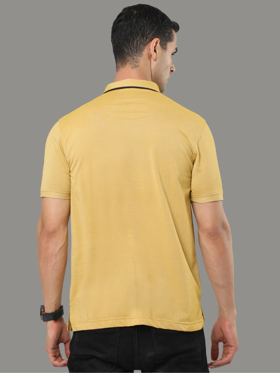 Men's Dropman Classic Polo T-Shirt Mustard - Image 4