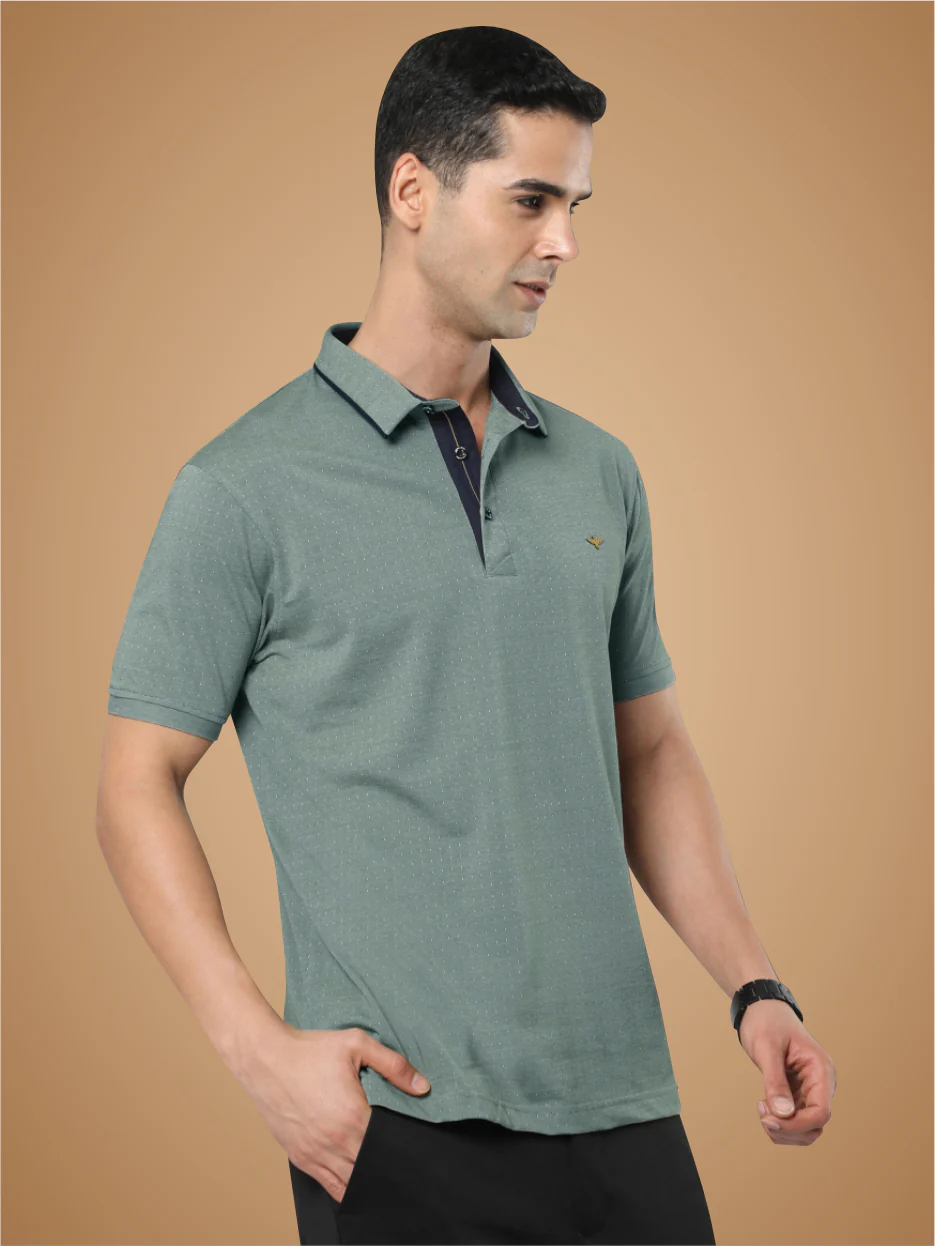 Men's Dropman Classic Polo T-Shirt Pista Green - Image 3