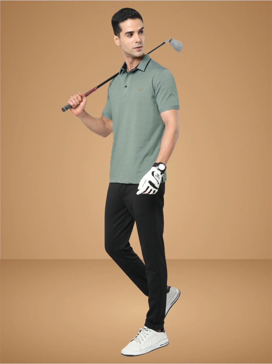 Men's Dropman Classic Polo T-Shirt Pista Green - Image 6