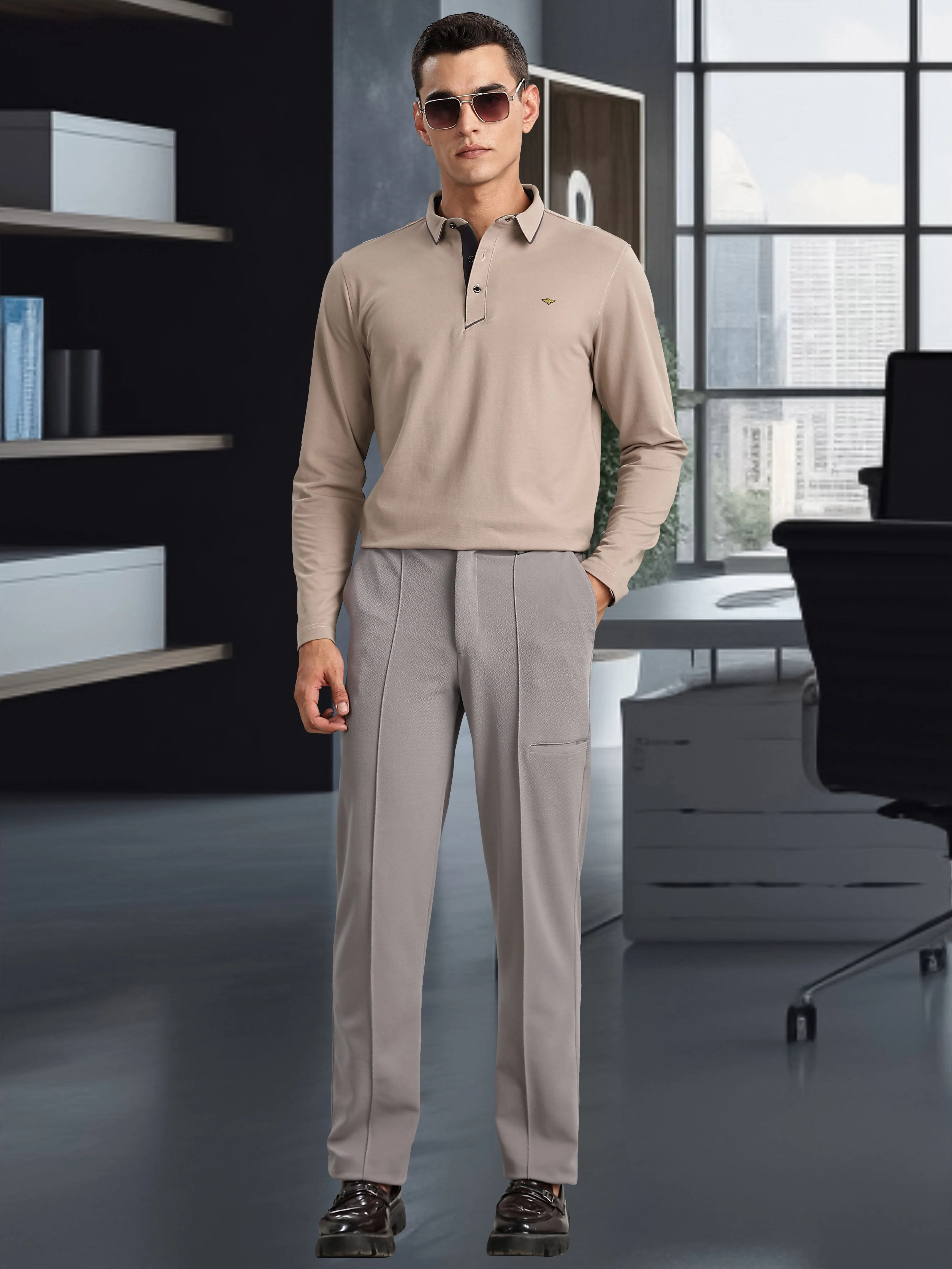 Men's Full Sleeve Soft Berry PQ Polo T shirt - Image 6