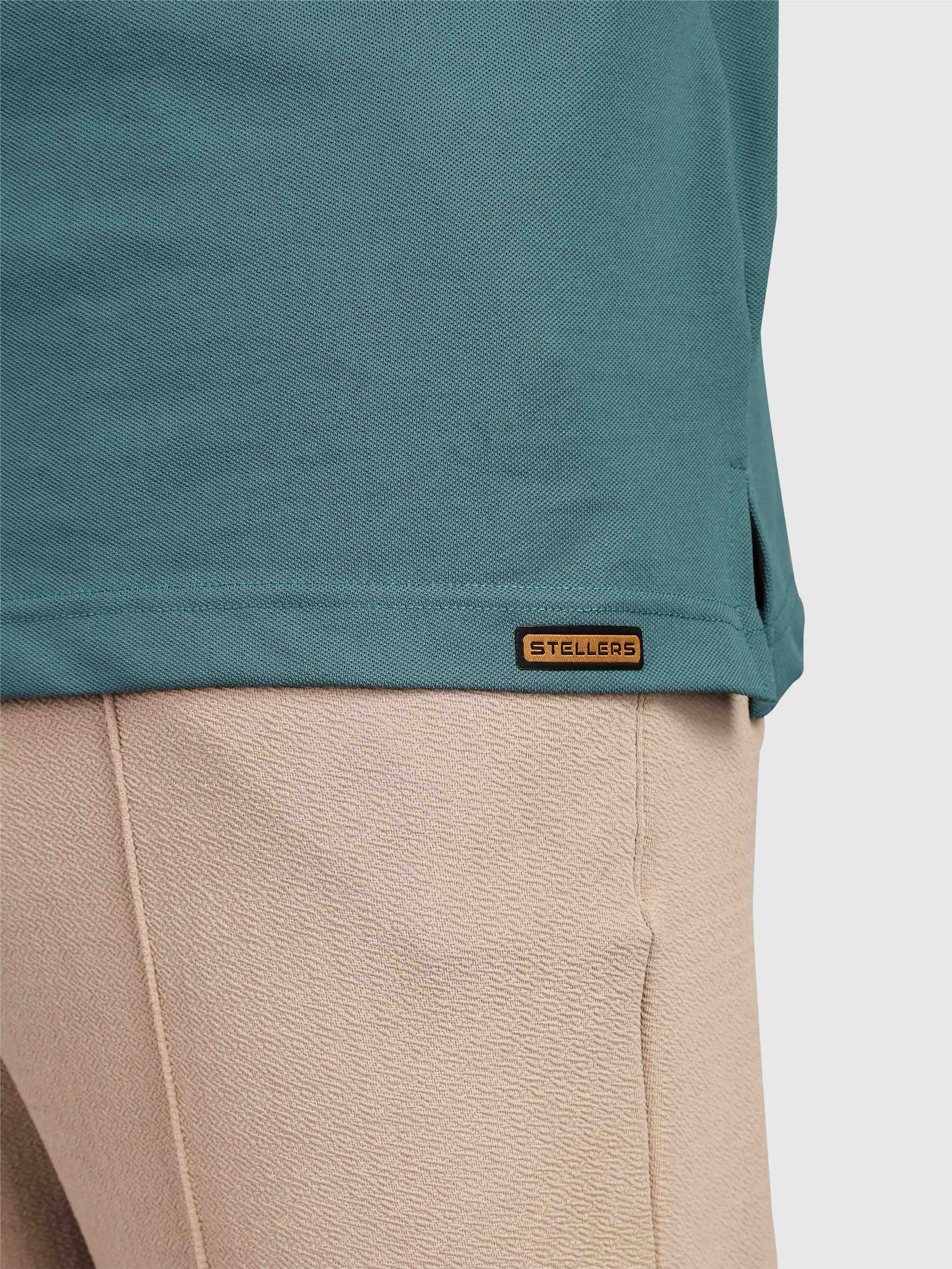 Men's Full Sleeve Soft Berry PQ Polo T-Shirt-Nile Blue - Image 8