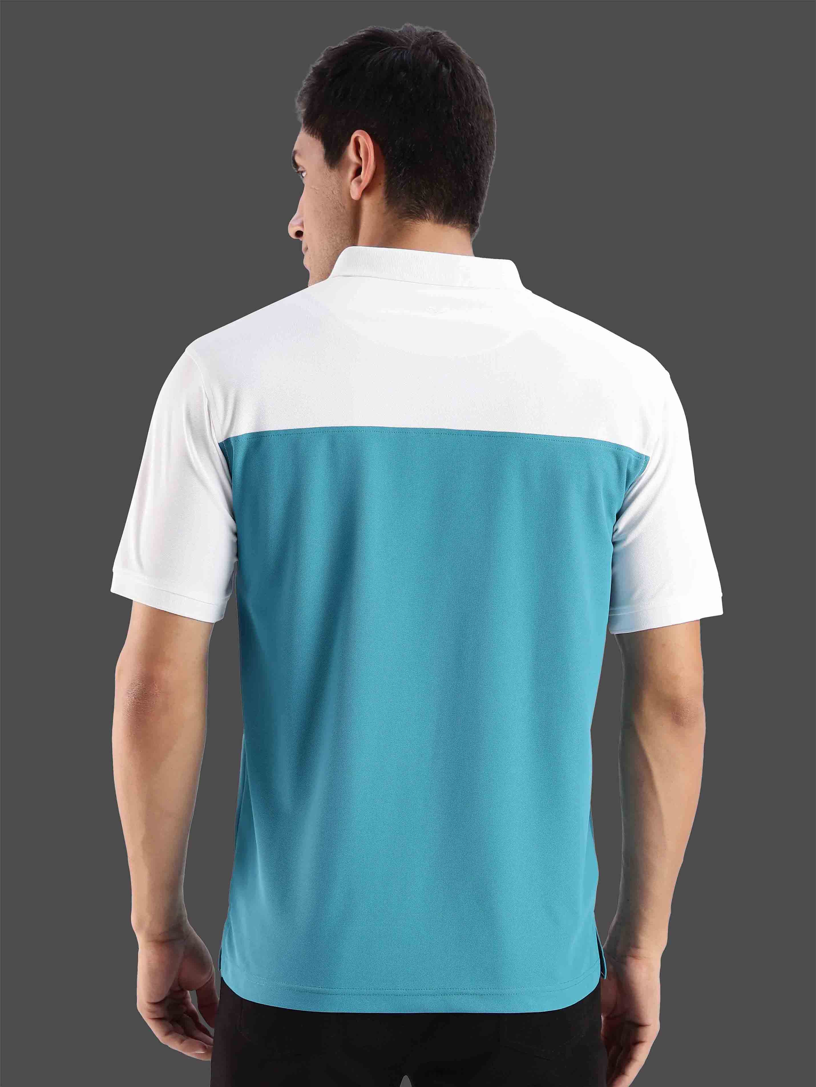 Men's T-cross Polo T-Shirt-Jade Green | Wrinkle-Free | Quick Dry | Stretchable |  Odour-Free | UV Protected - Image 3