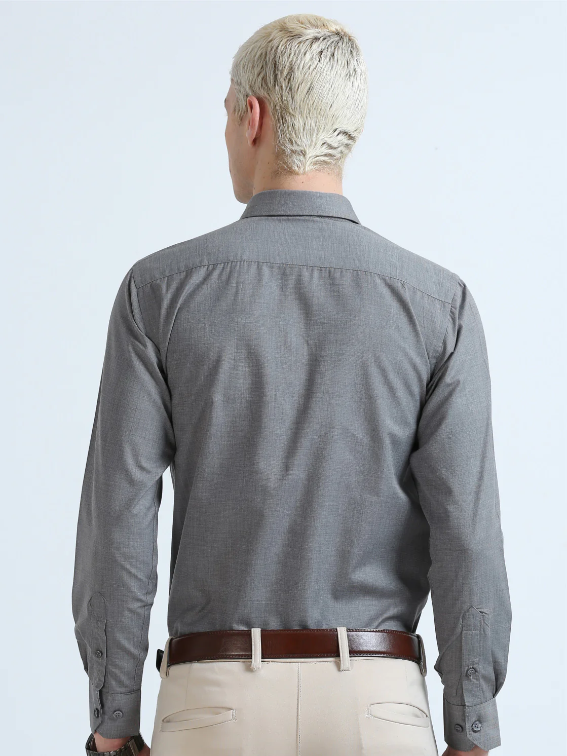 Milange Grey Men's Premium Filla Fill Office Formals - Image 4