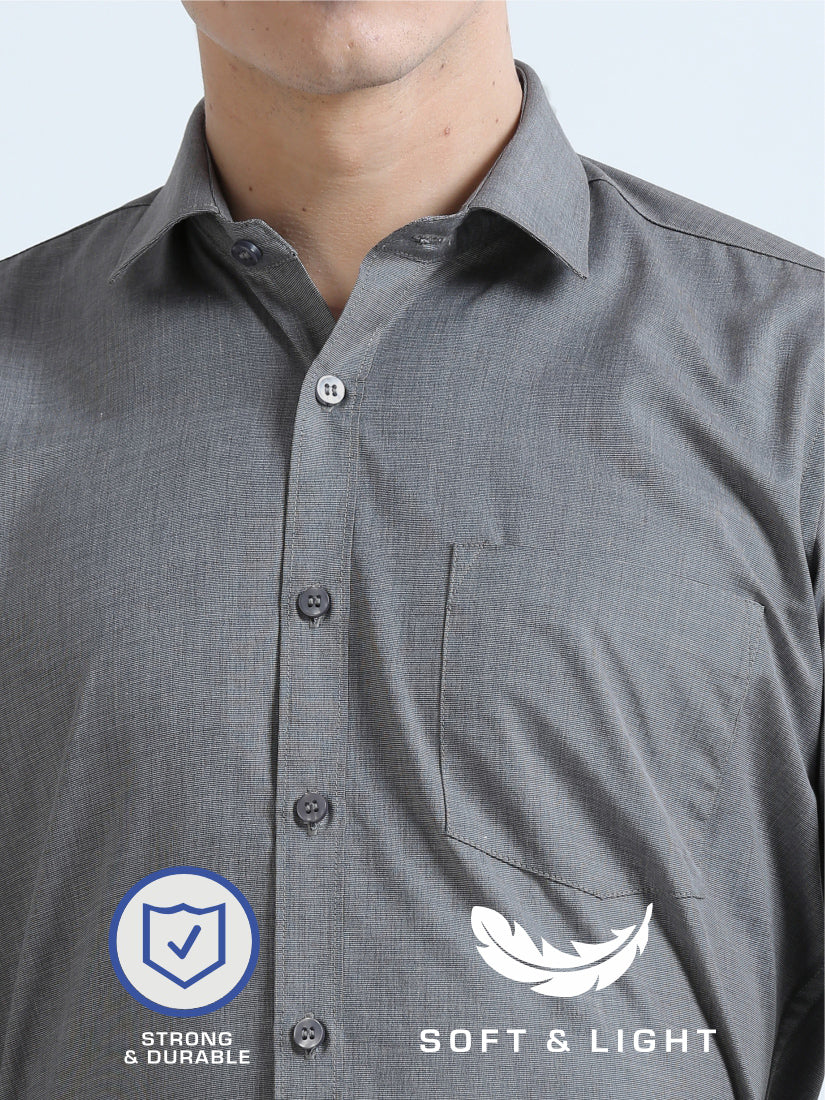Milange Grey Men's Premium Filla Fill Office Formals - Image 5