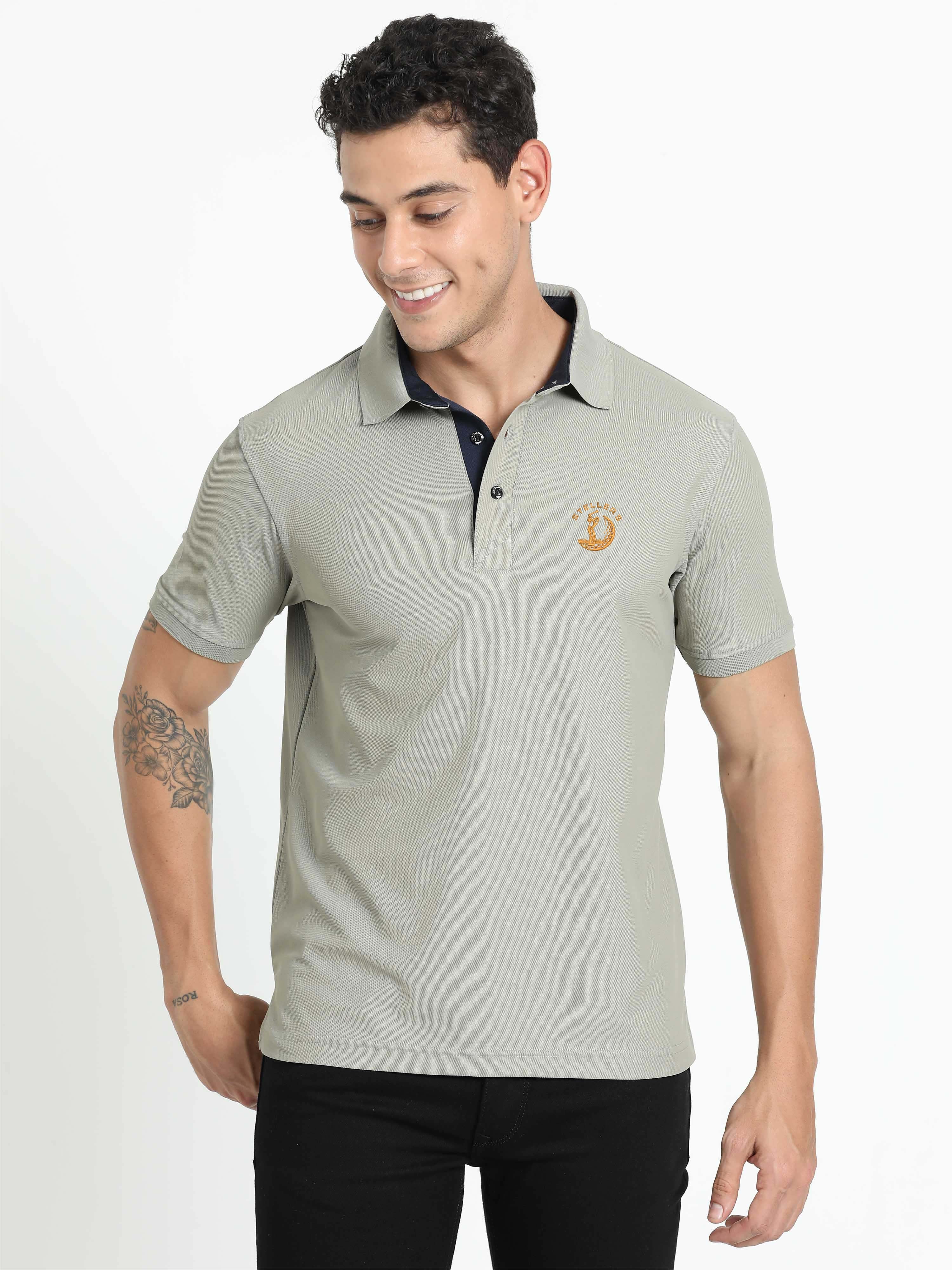Moose Grey Golf Polo T-Shirt - Image 3