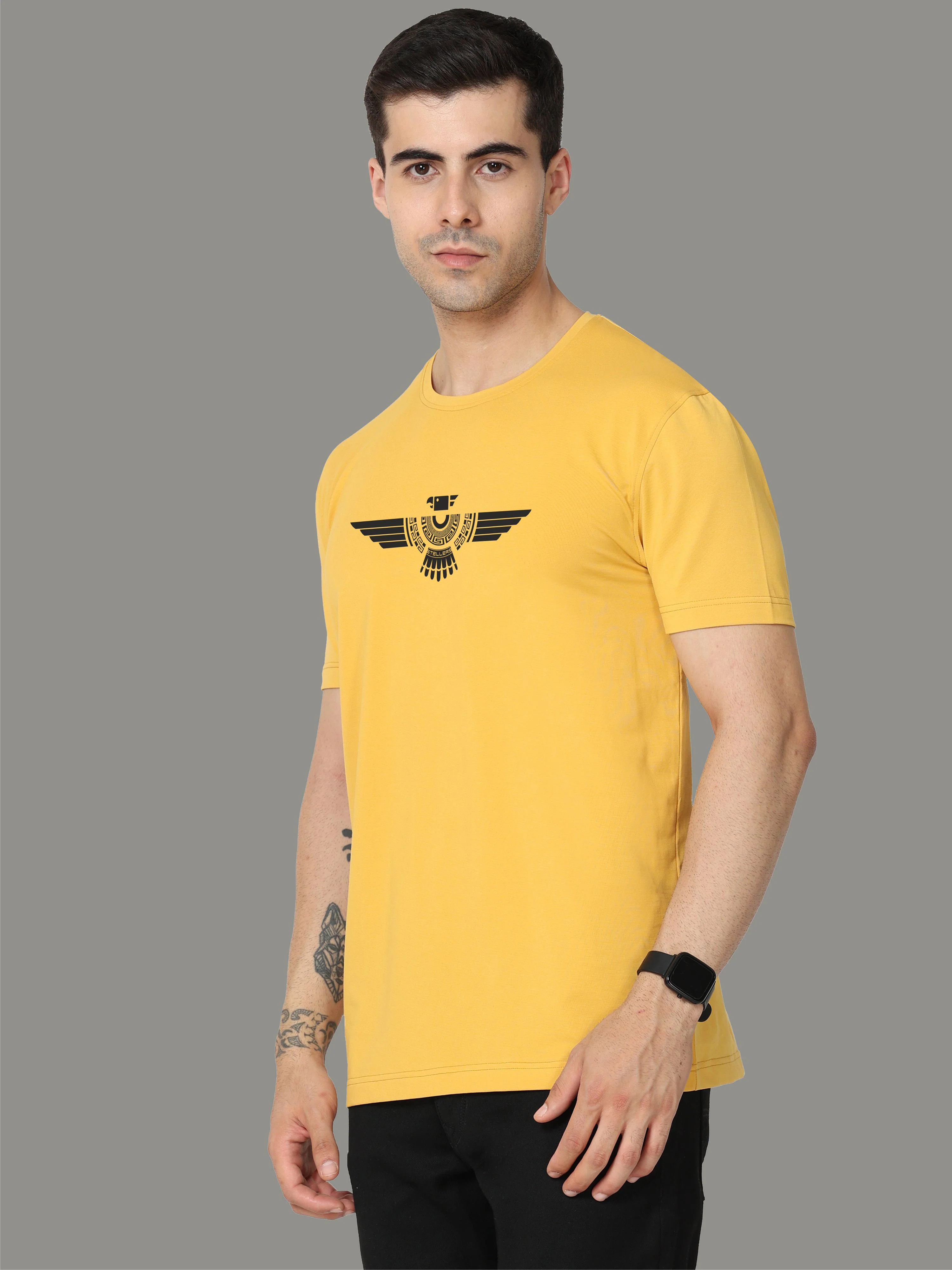 Mustard Men's Crew Neck T-Shirts - Image 3