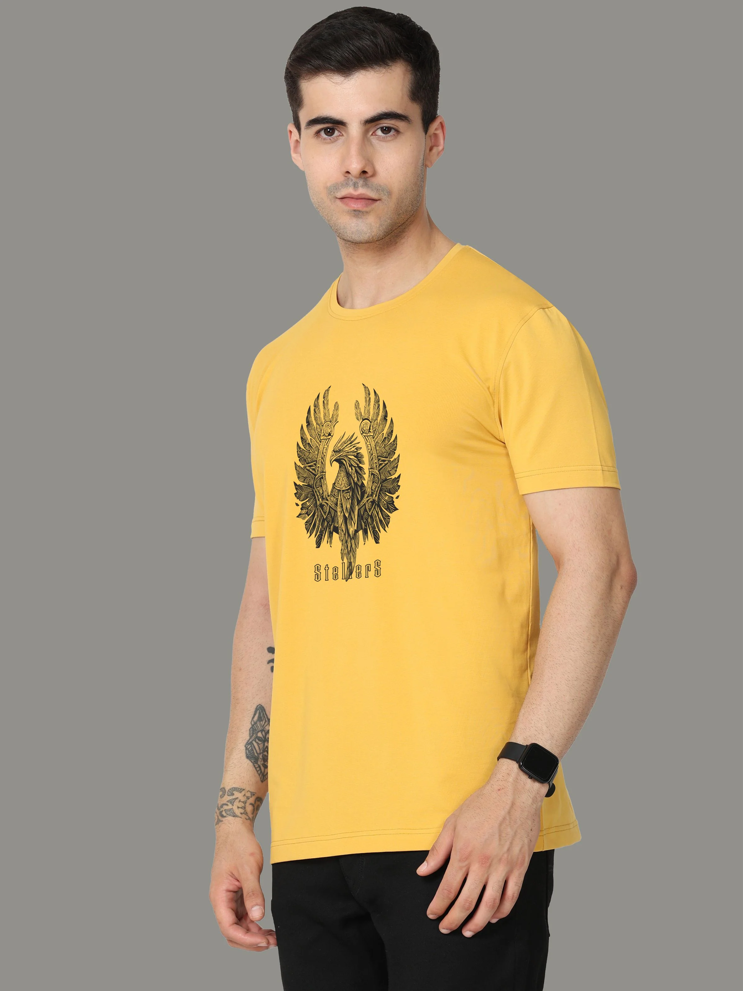 Mustard Men's Crew Neck T-Shirts - Image 3