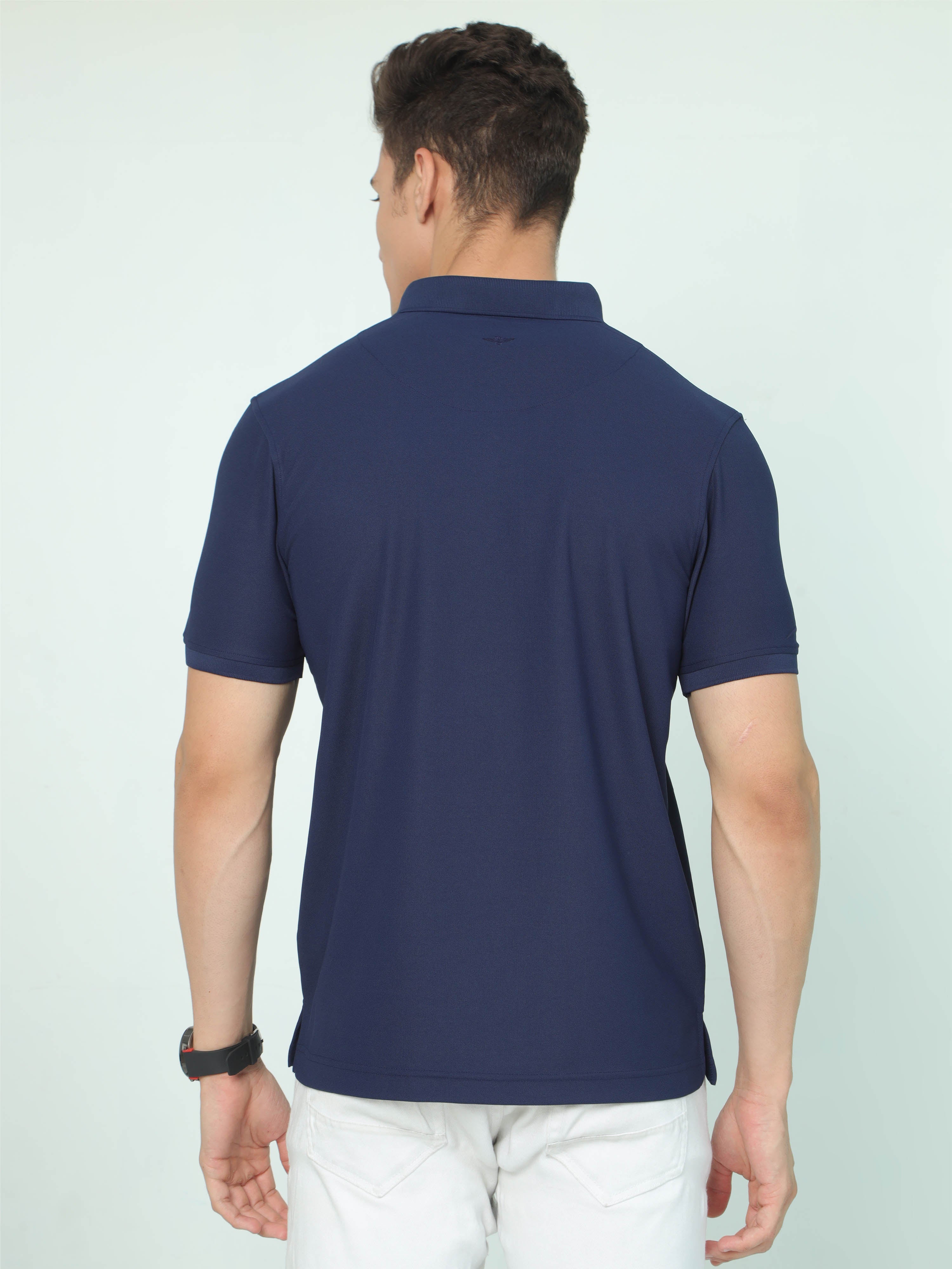 Navy Blue Classic Golf Polo T-Shirt - Image 4