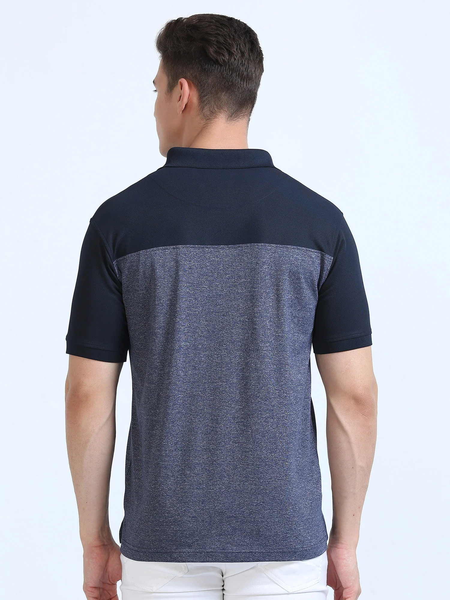 Navy Blue Men's T-Cross Polo T-Shirt | Quick Dry | Stretchable | UV Protected | Wrinkle & Odour-Free - Image 5