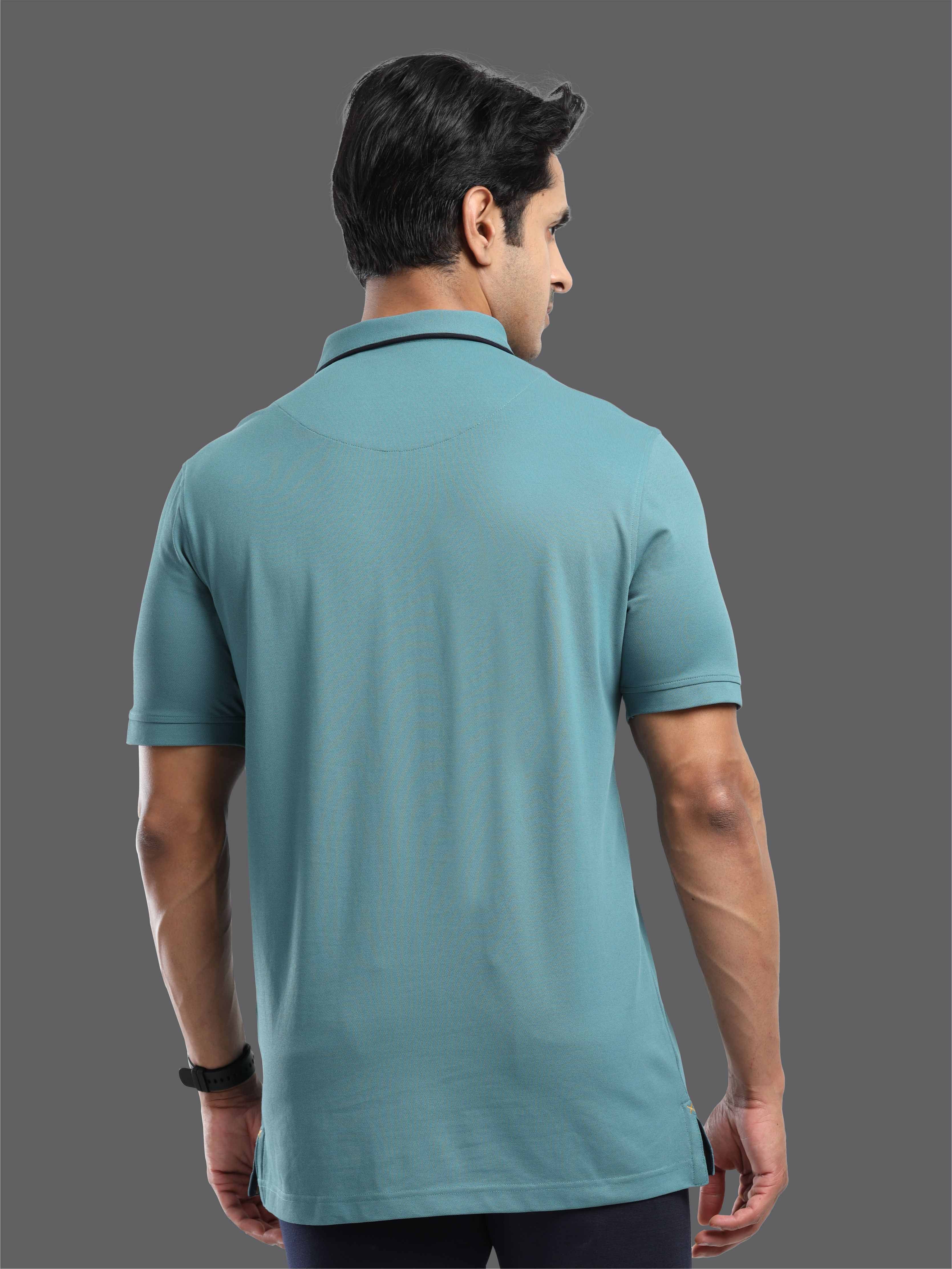 Nile Blue Men Premium SoftBerry PQ Polo T-Shirt - Image 4