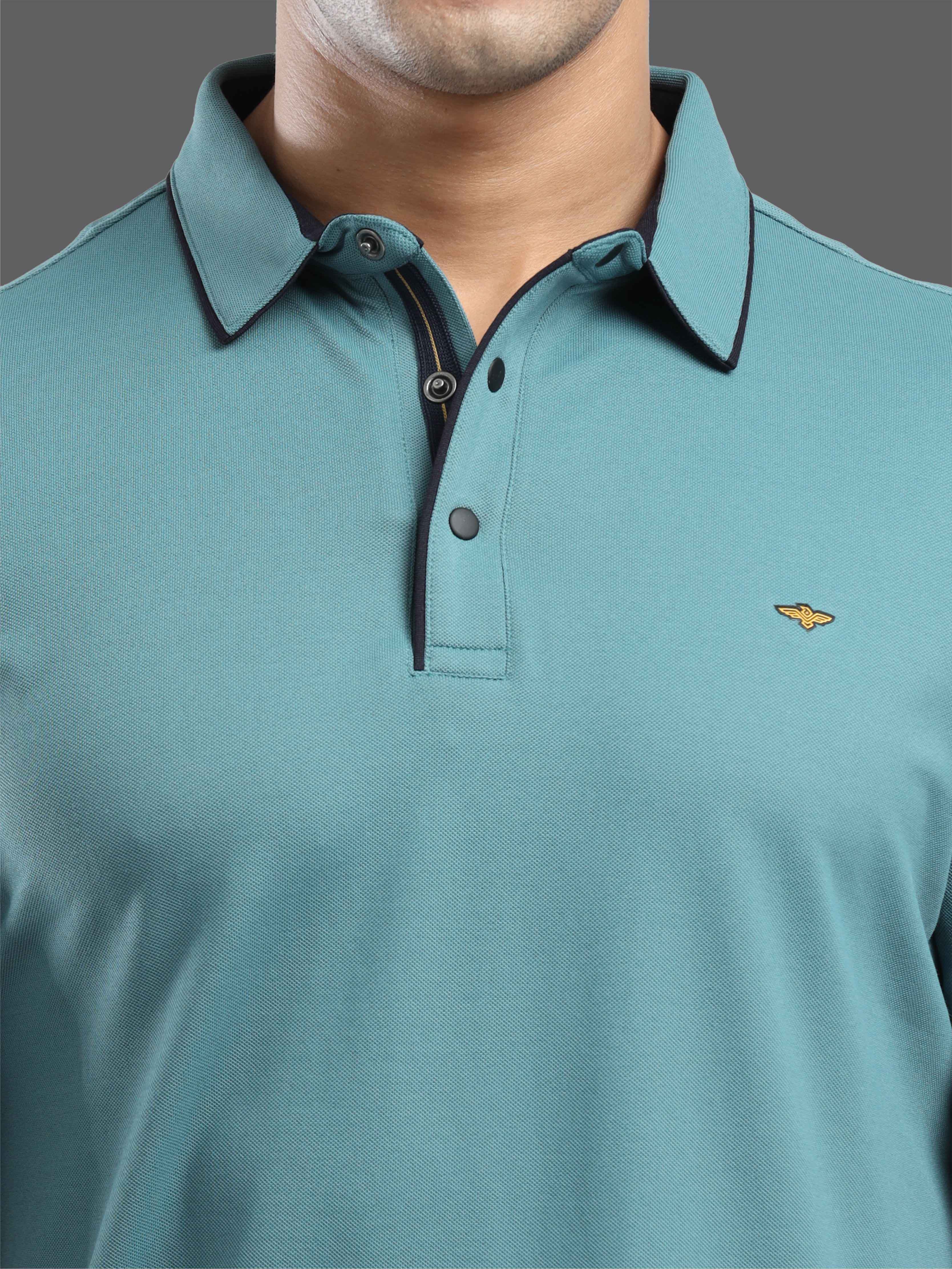 Nile Blue Men Premium SoftBerry PQ Polo T-Shirt - Image 5