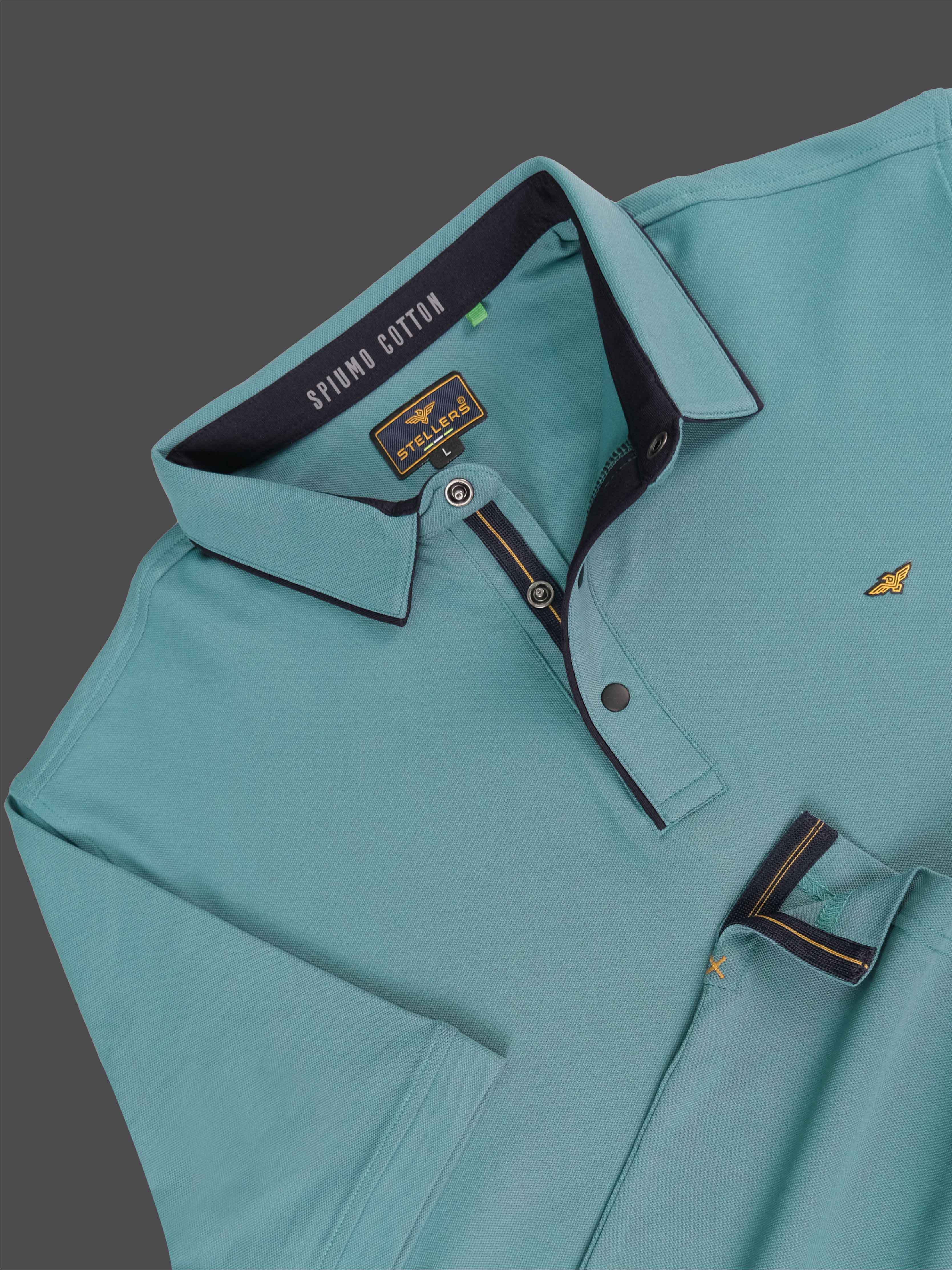 Nile Blue Men Premium SoftBerry PQ Polo T-Shirt - Image 7