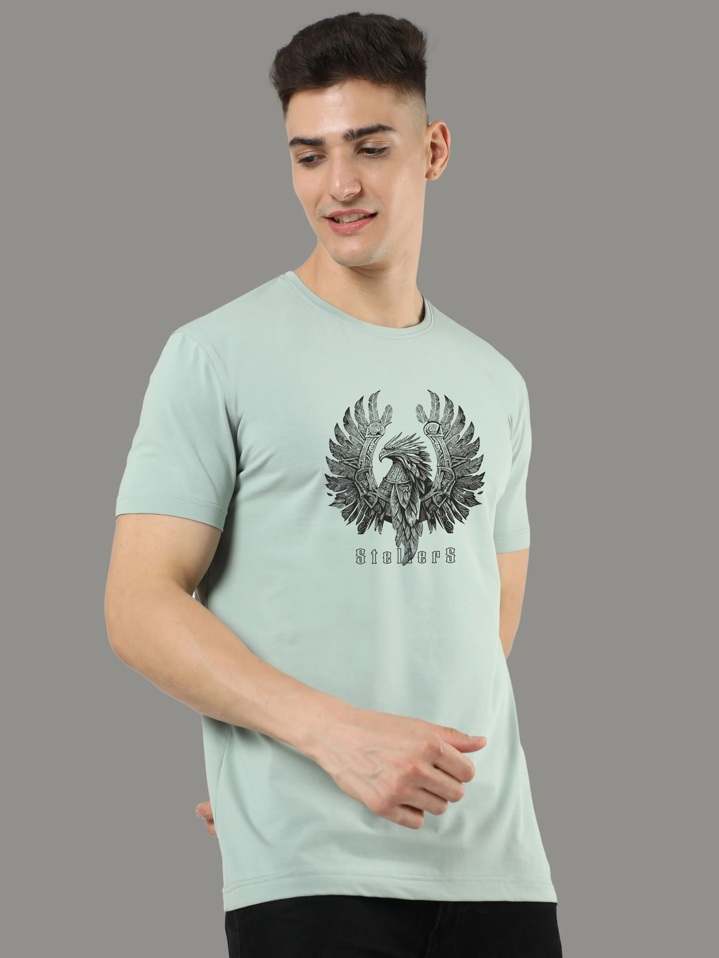 Ocean Green Men's Crew Neck T-Shirts - Image 3