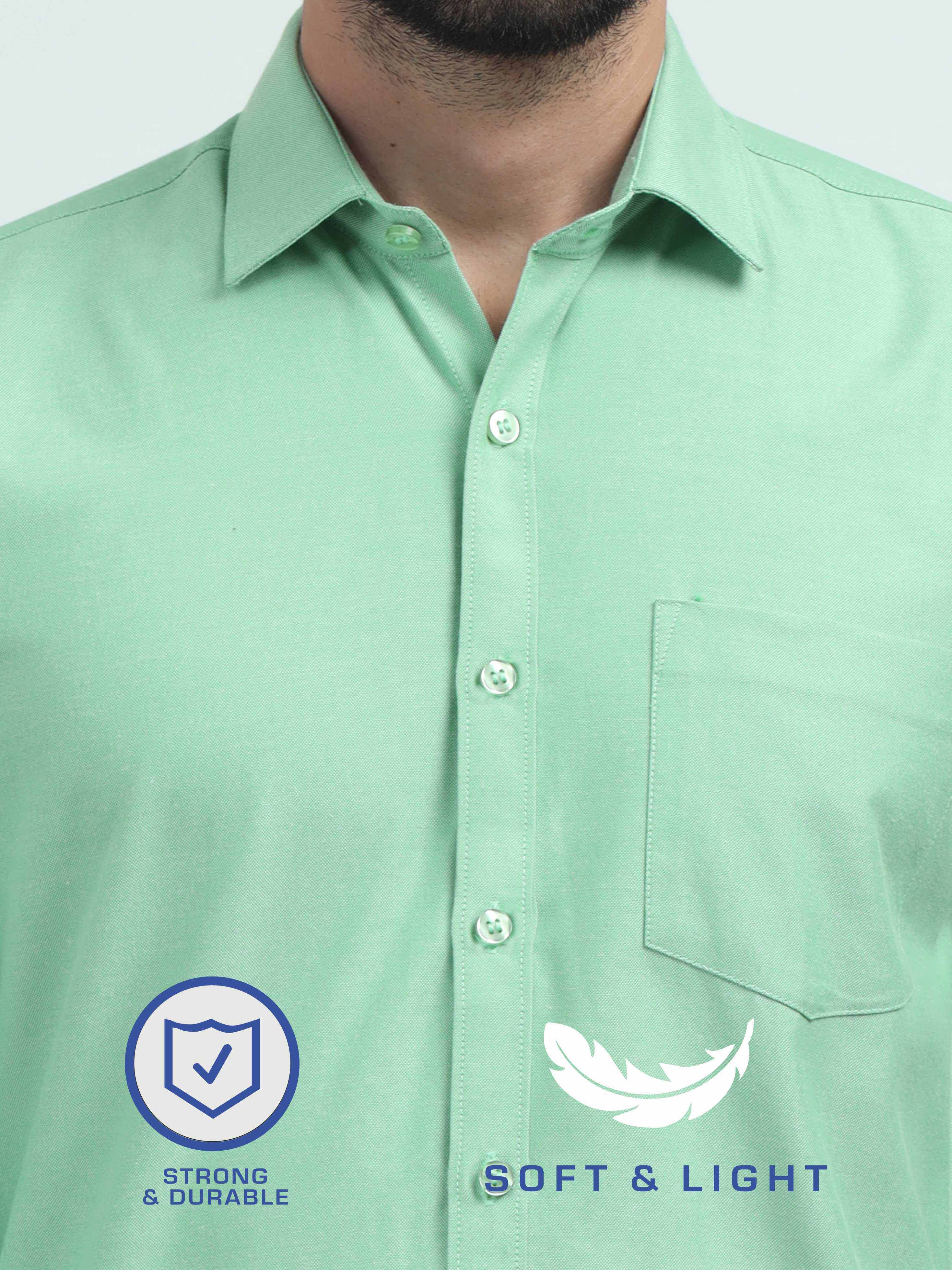 Pista Green Men's Premium Oxford Office Formals - Image 4