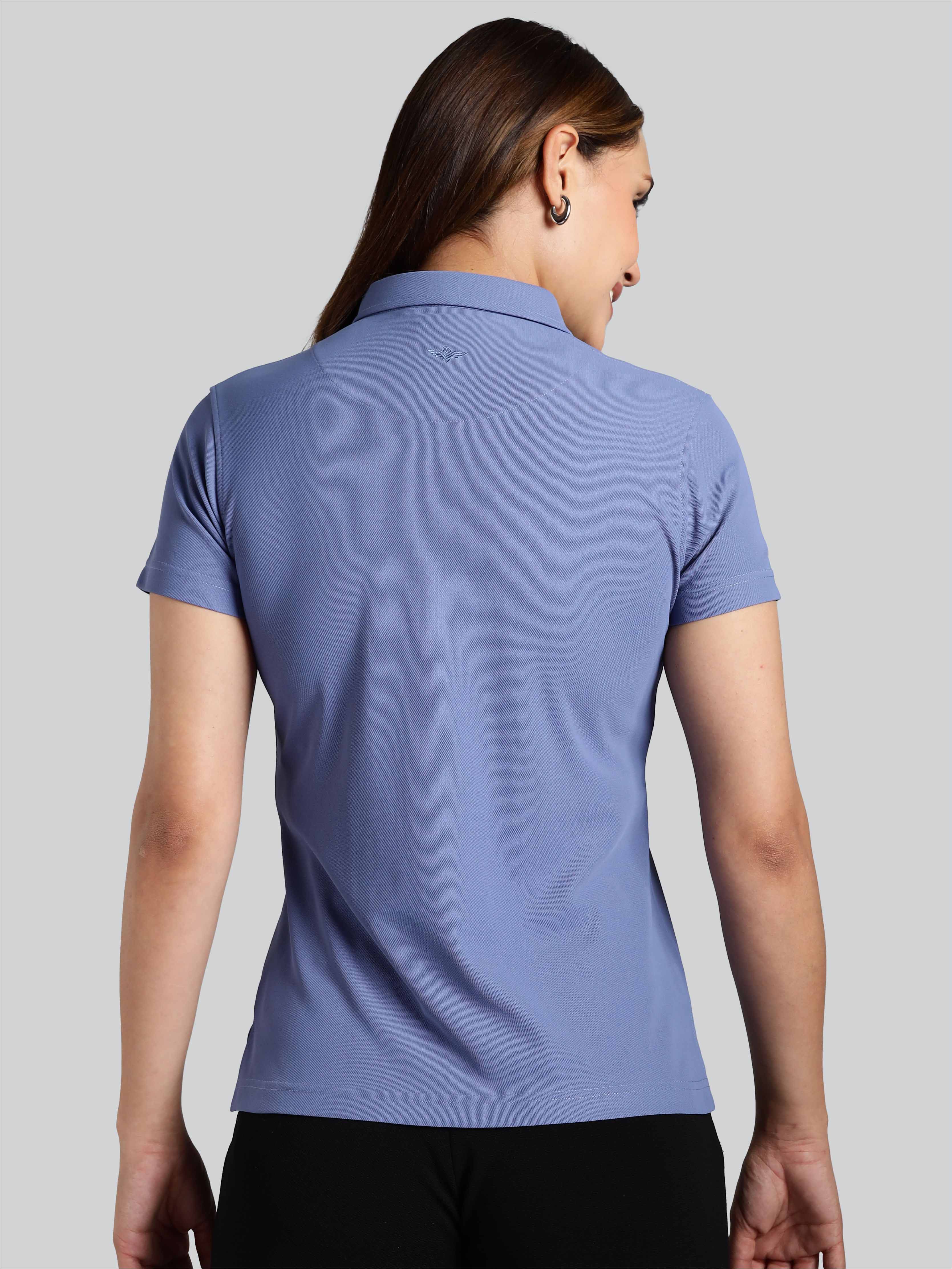 Women's Purple Blue Premium Golf Polo T-Shirt - Image 4