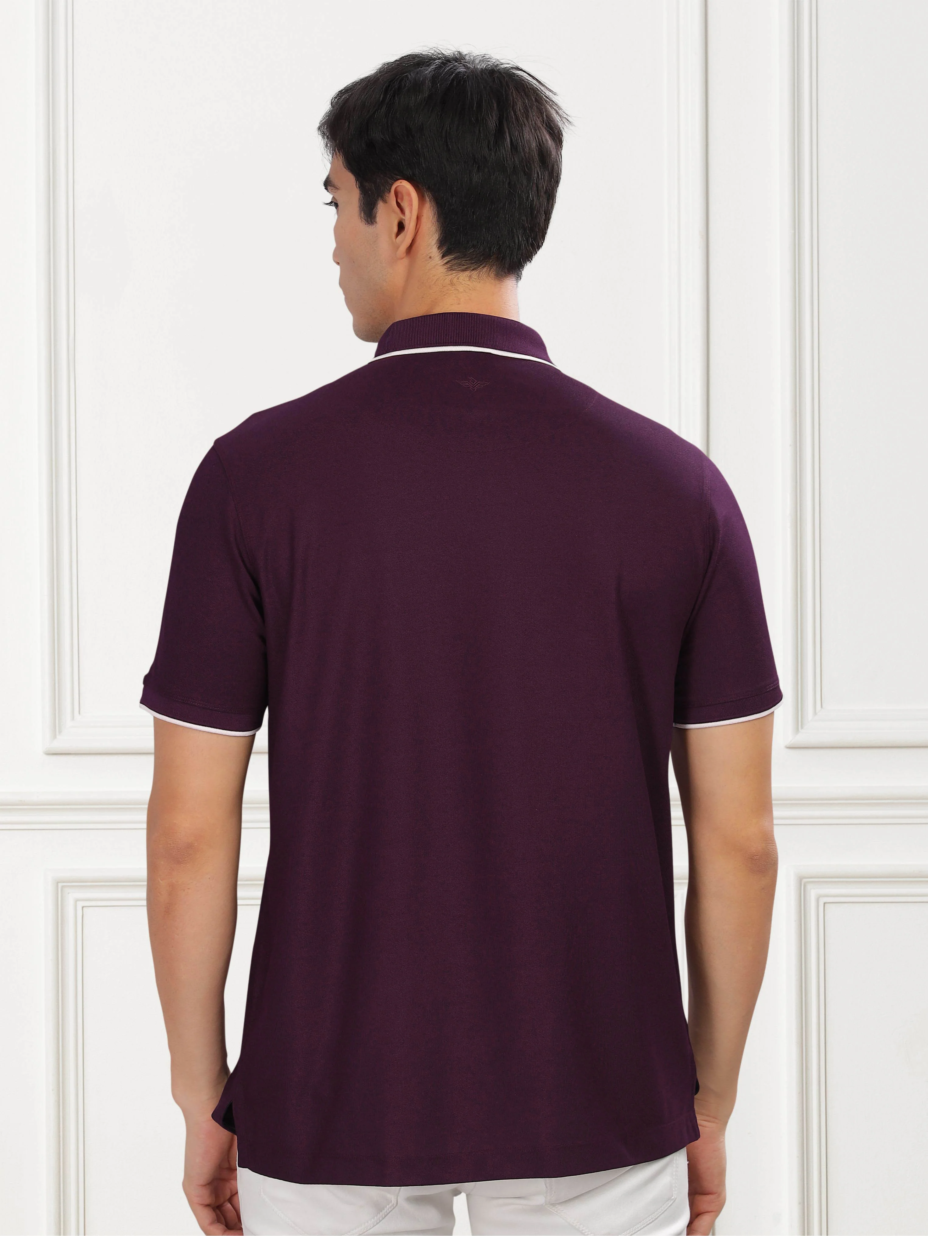 Raspberry Mens Tipping Polo T-Shirt | Wrinkle & Odour-Free | Quick Dry | Stretchable | UV Protected - Image 5