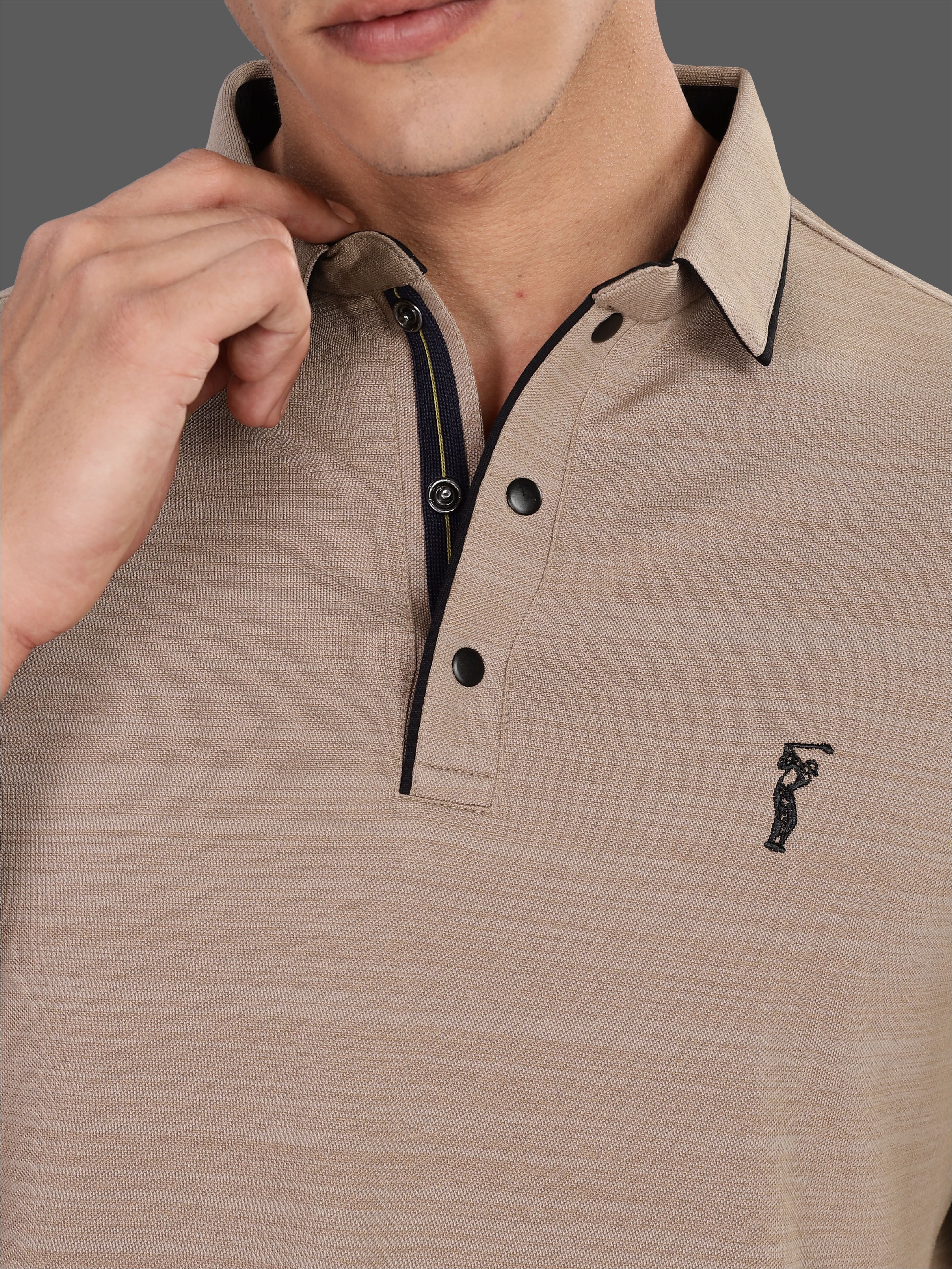 Shadow Grey Premium Pique Crush Polo T-Shirt - Image 5