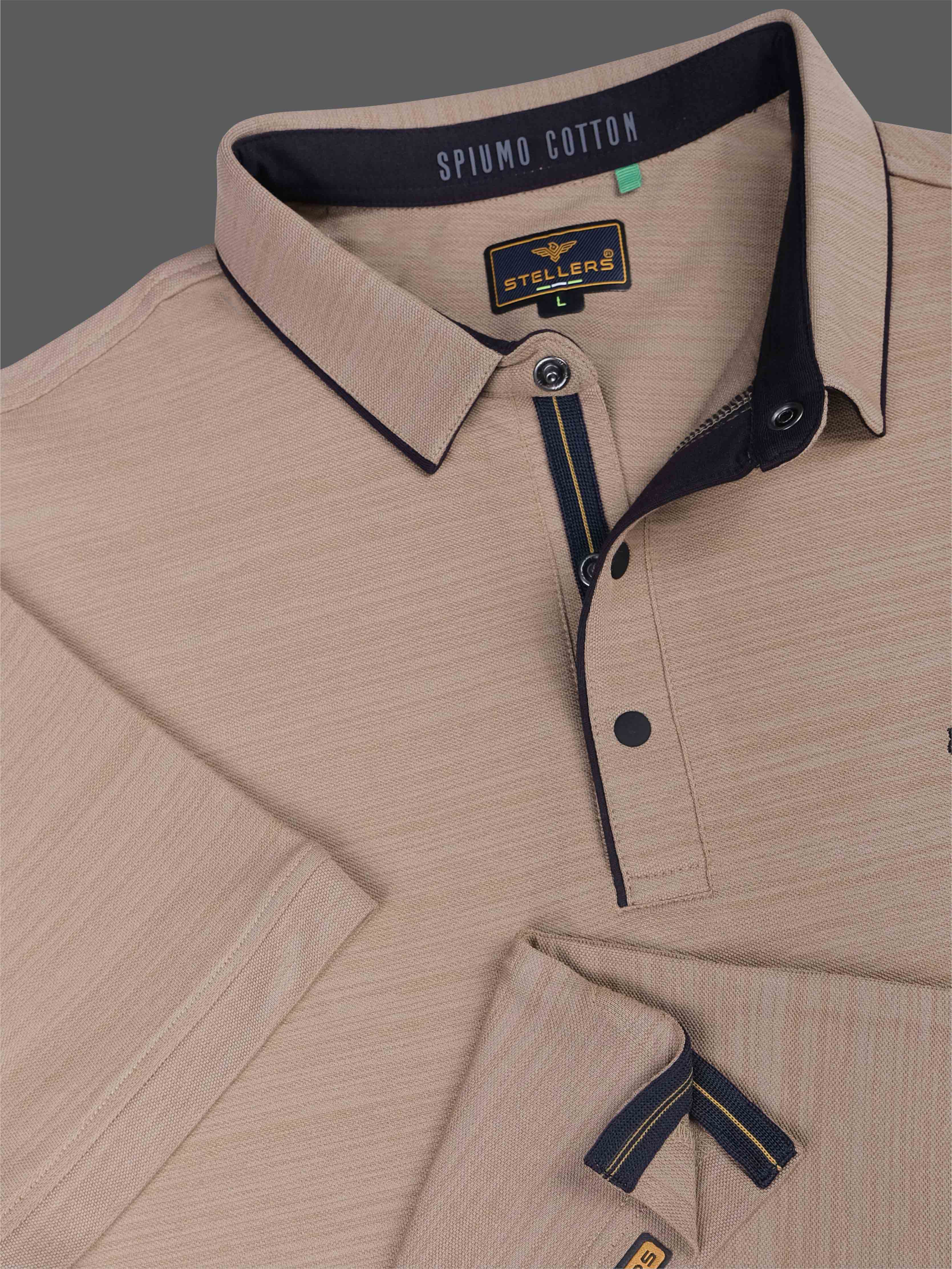 Shadow Grey Premium Pique Crush Polo T-Shirt - Image 9