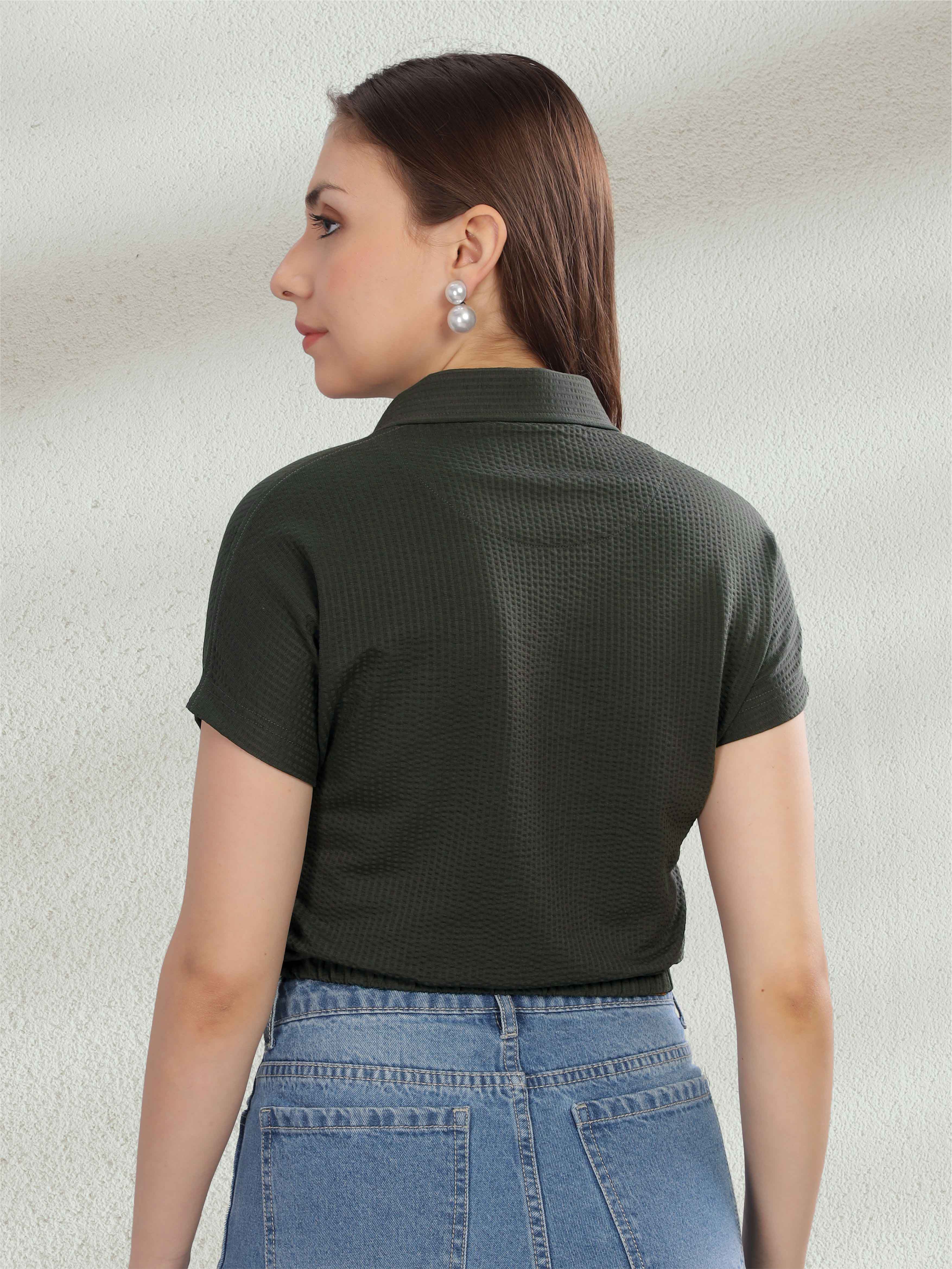 Dark Grey Women's Crop Tops - Image 4