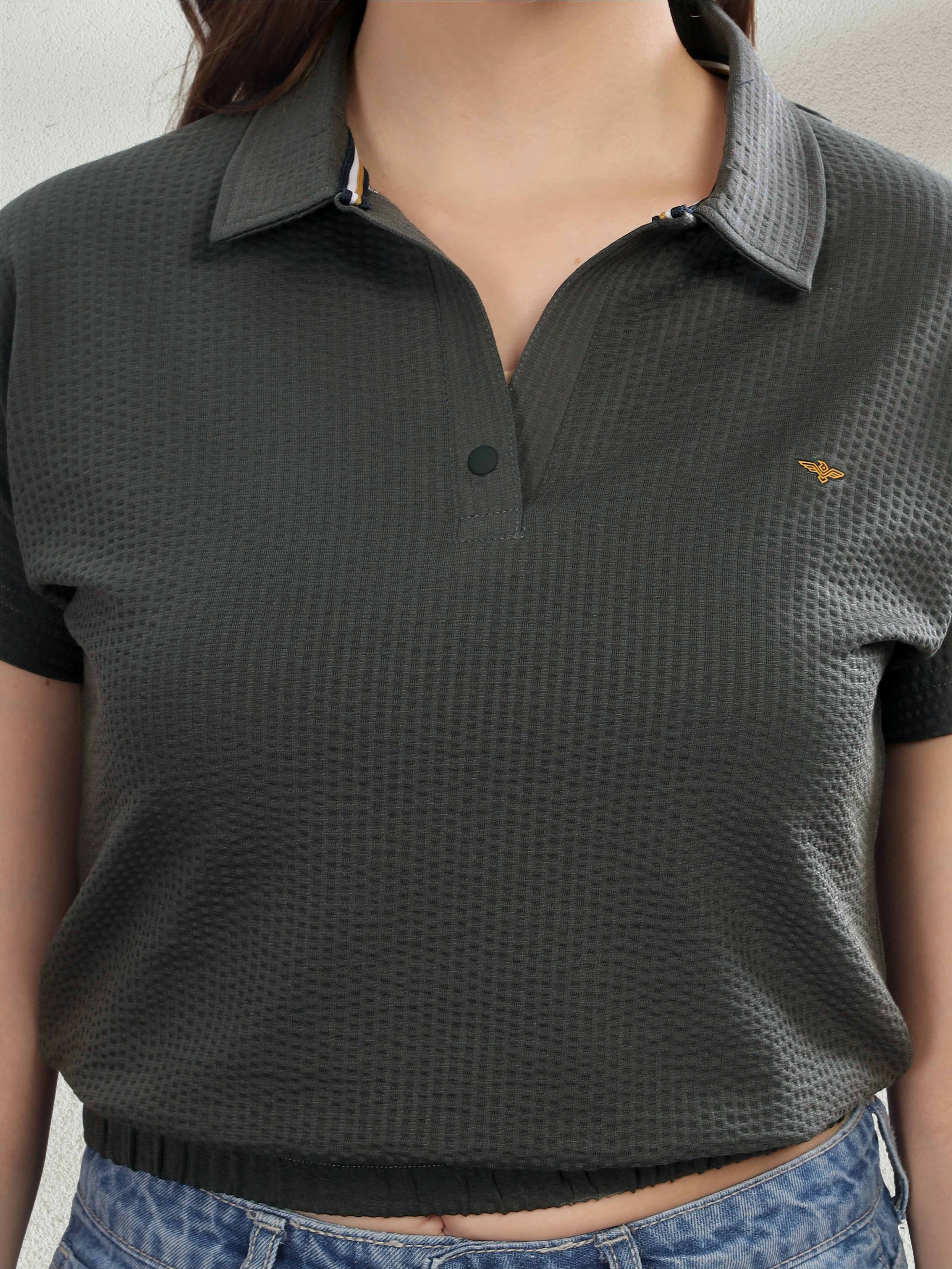 Dark Grey Women's Crop Tops - Image 5